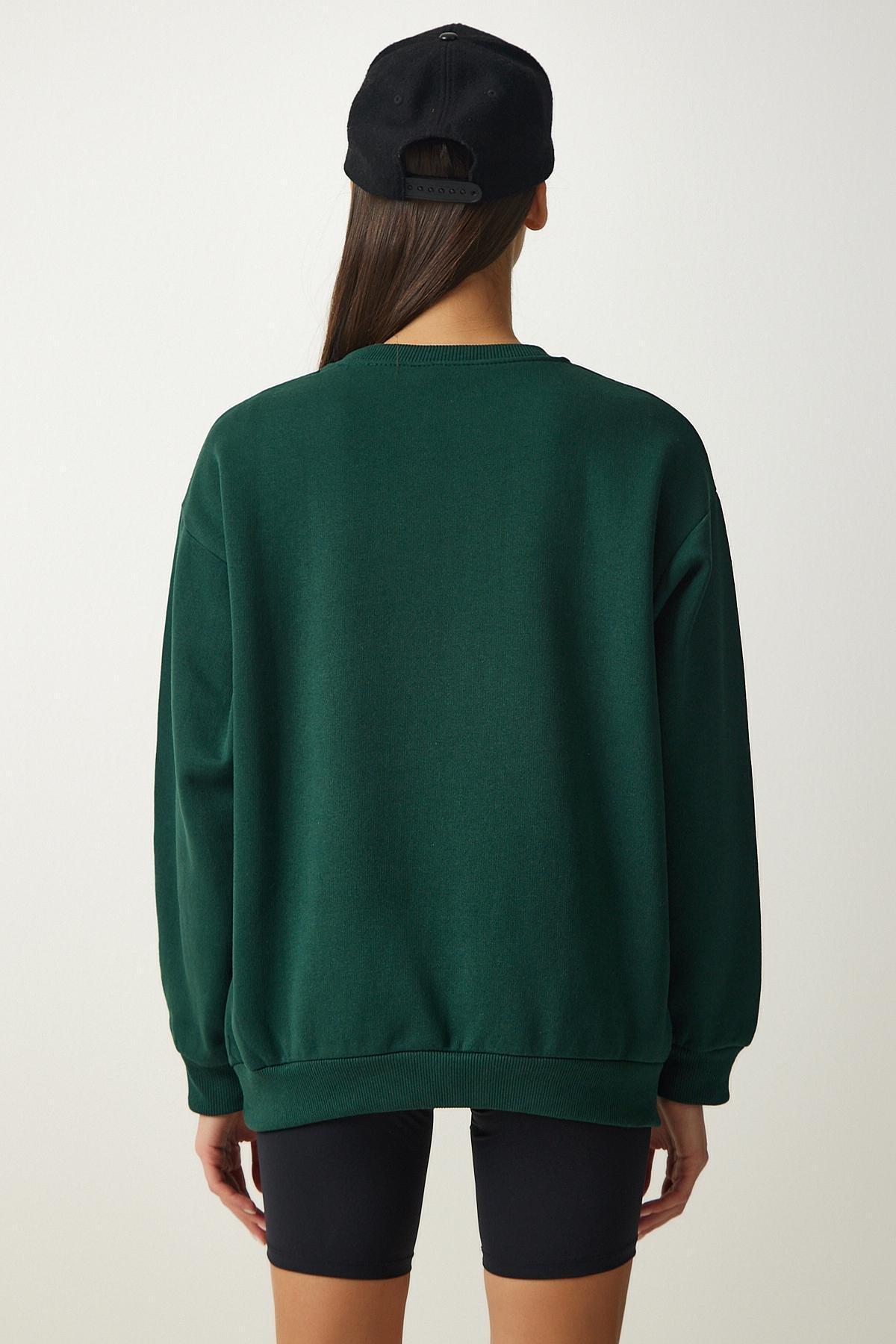 Green Detailed Sweatshirt, C101_1583, large image number 5