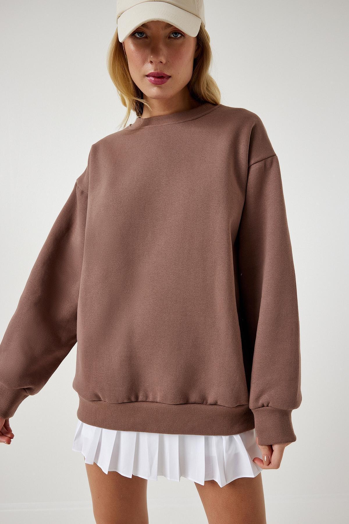 Brown Raised Sweatshirt, Mink, medium