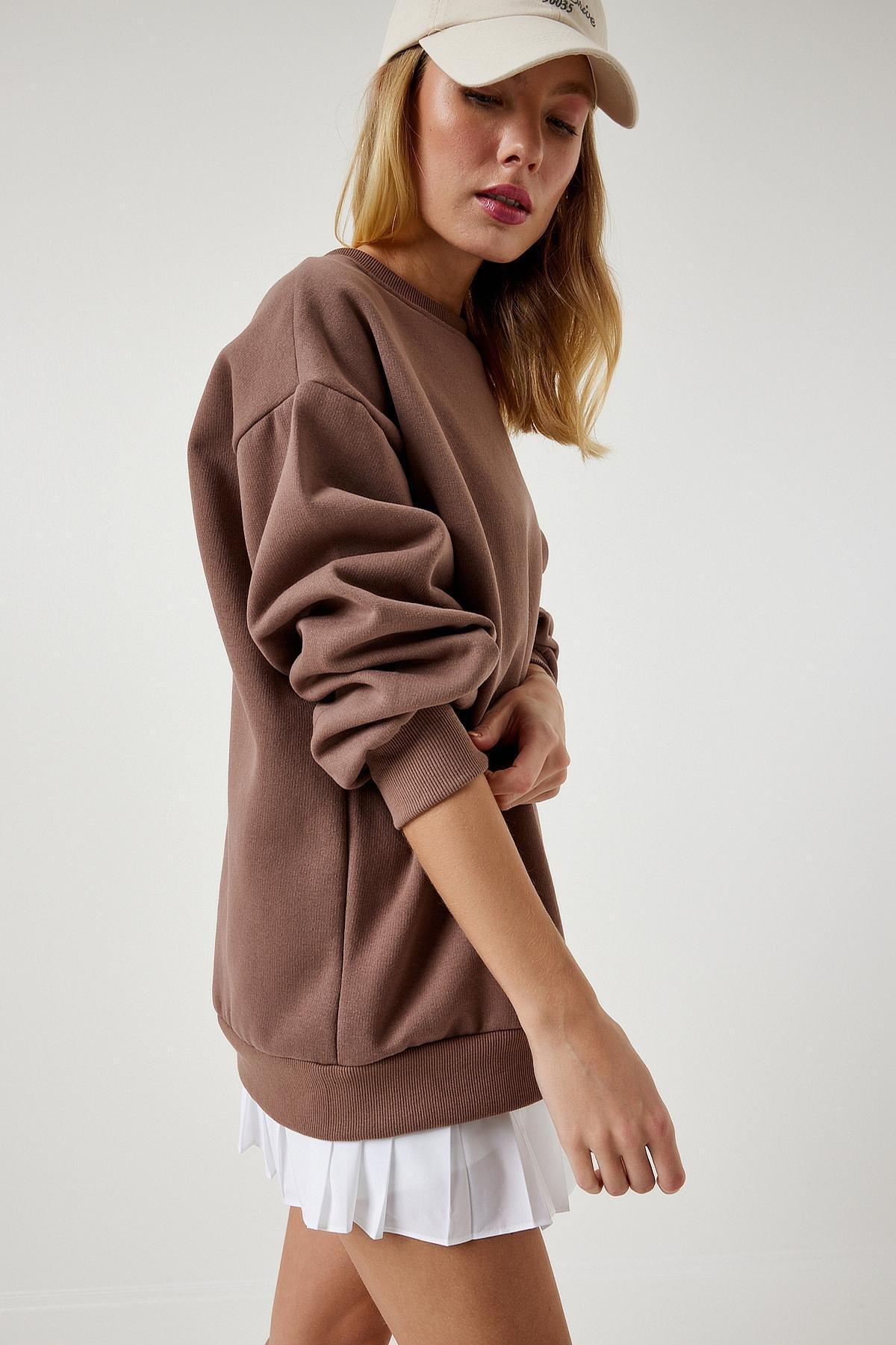 Brown Raised Sweatshirt, Mink, large image number 1