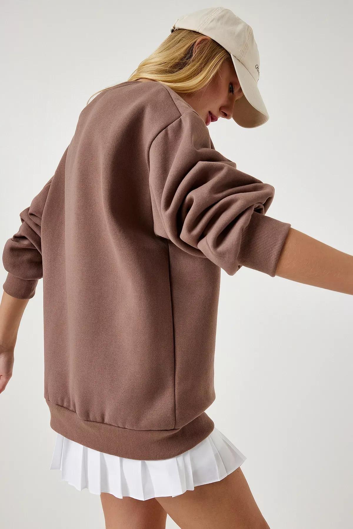 Brown Raised Sweatshirt, Mink, large image number 2