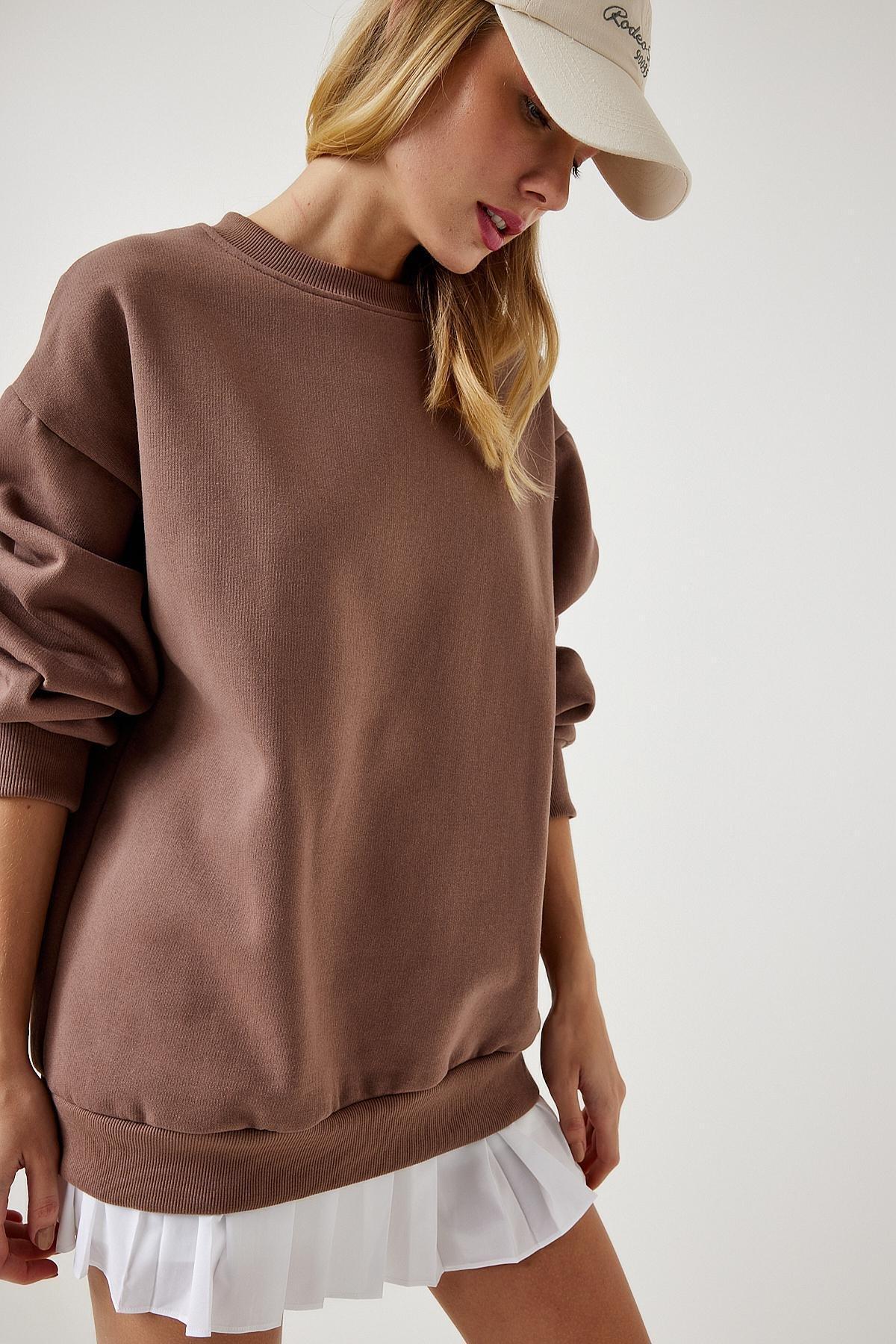 Brown Raised Sweatshirt, Mink, large image number 3