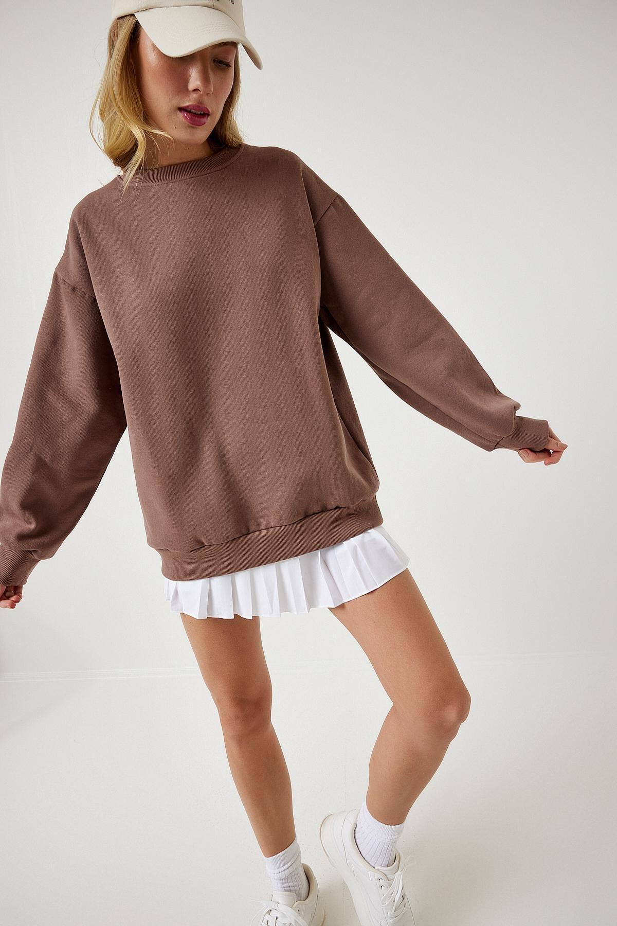 Brown Raised Sweatshirt, Mink, large image number 4