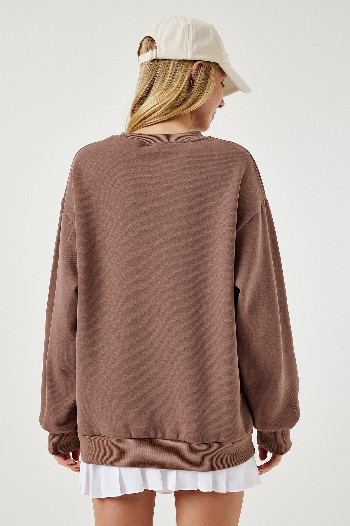 Brown Raised Sweatshirt, Mink, large image number 5