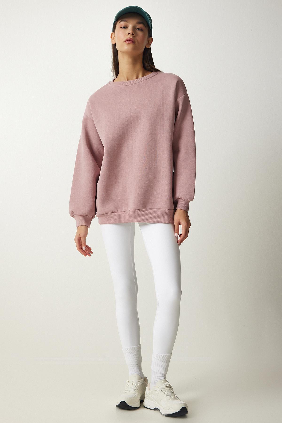 Pink Raised Sweatshirt, POWDER, medium