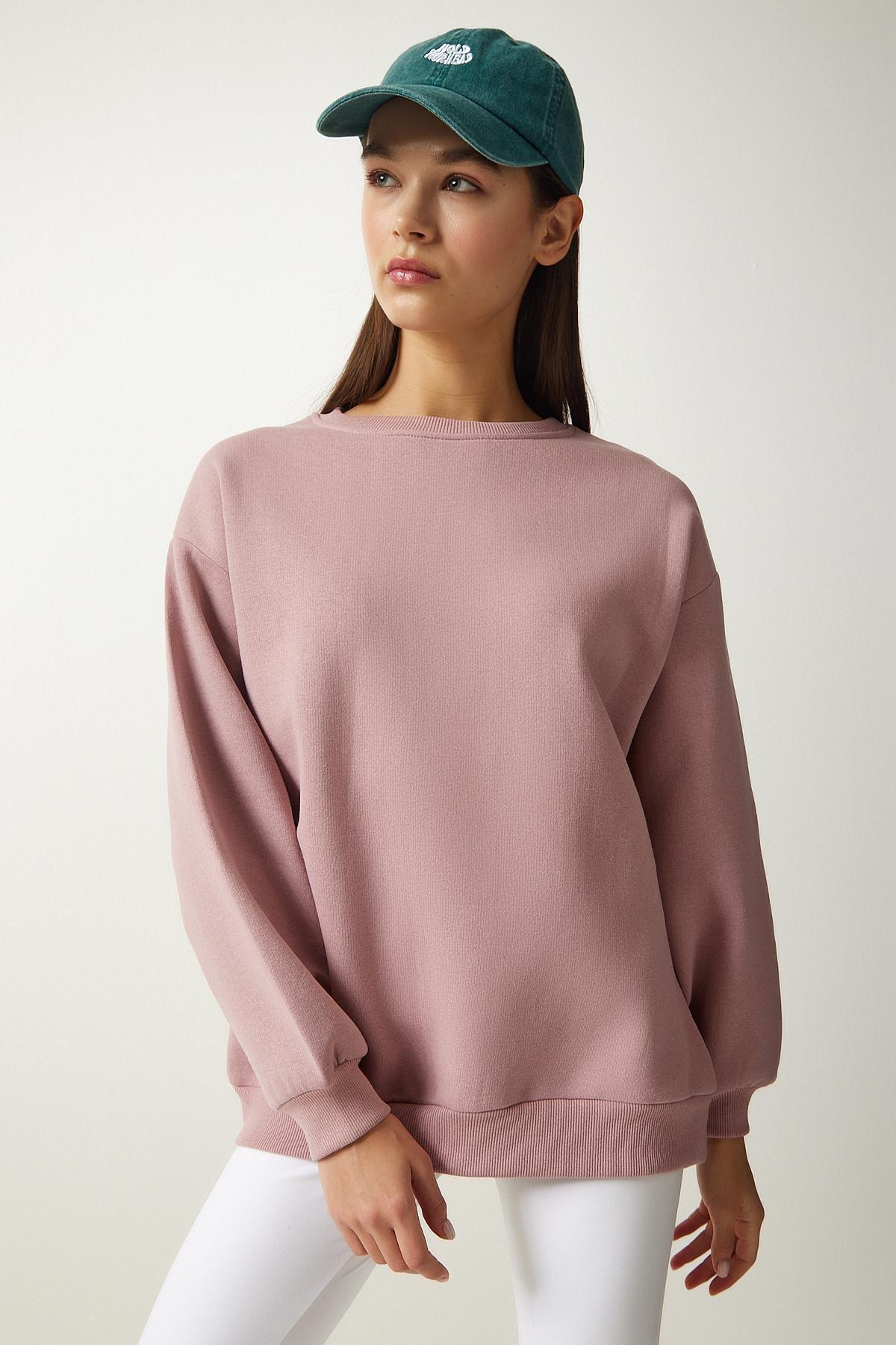 Pink Raised Sweatshirt, POWDER, medium