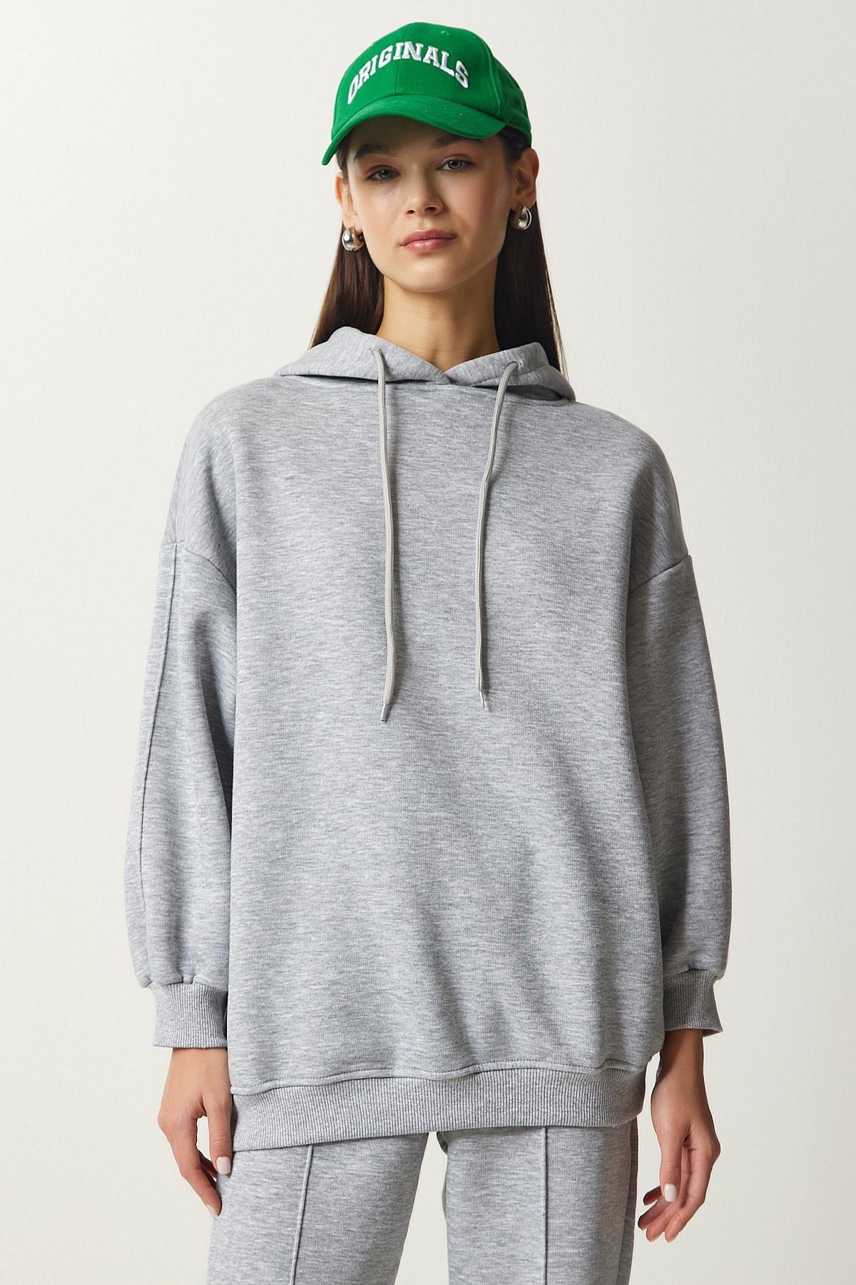 Grey Hooded Knitted Tracksuit, Set Of 2, C101_1653, large image number 3