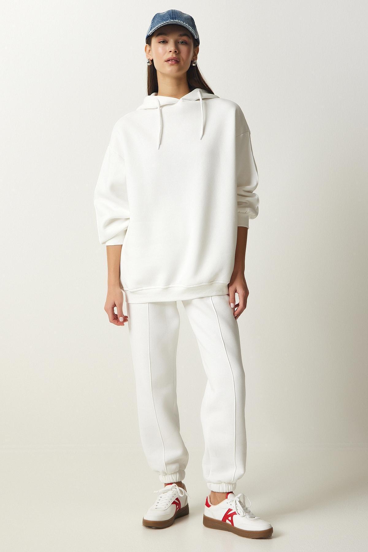 White Hooded Knitted Tracksuit, , large image number 0