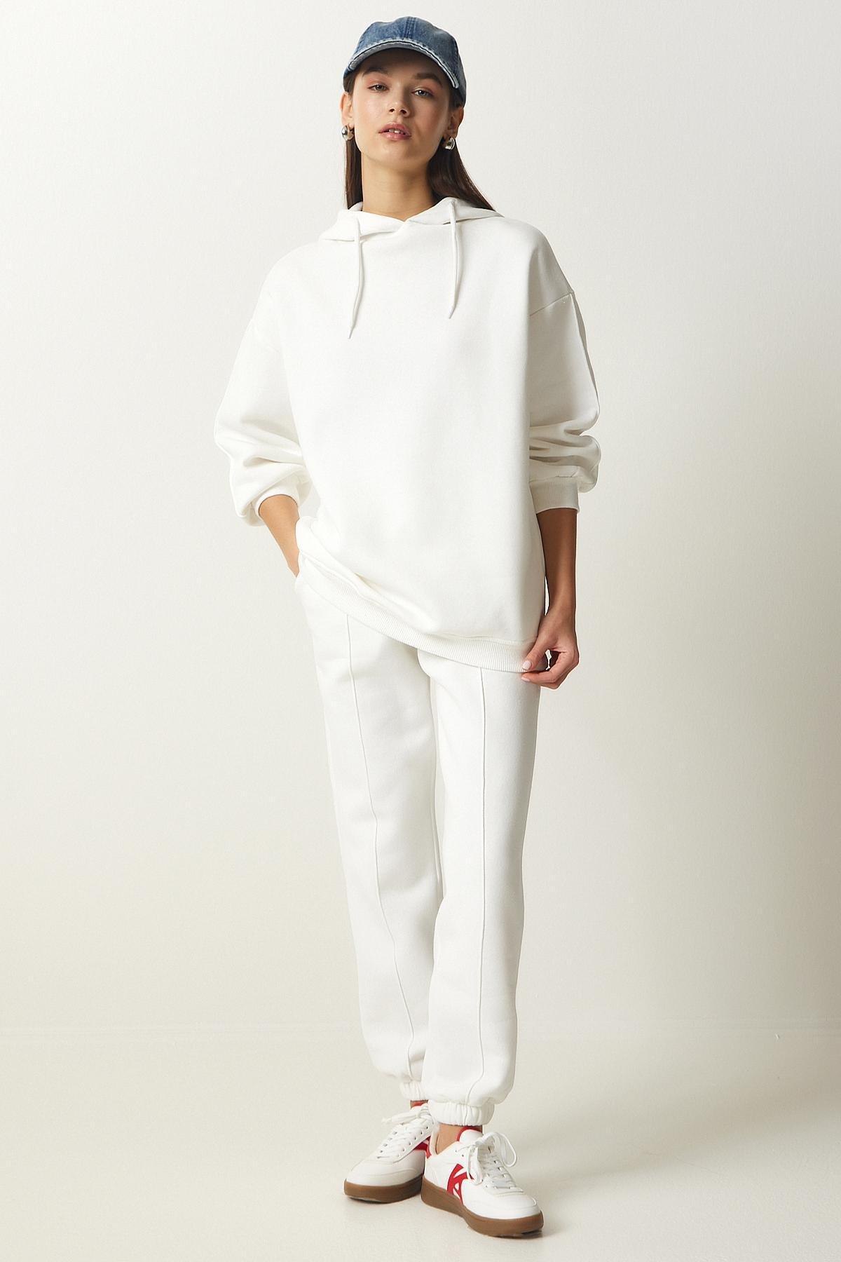 White Hooded Knitted Tracksuit, , large image number 1