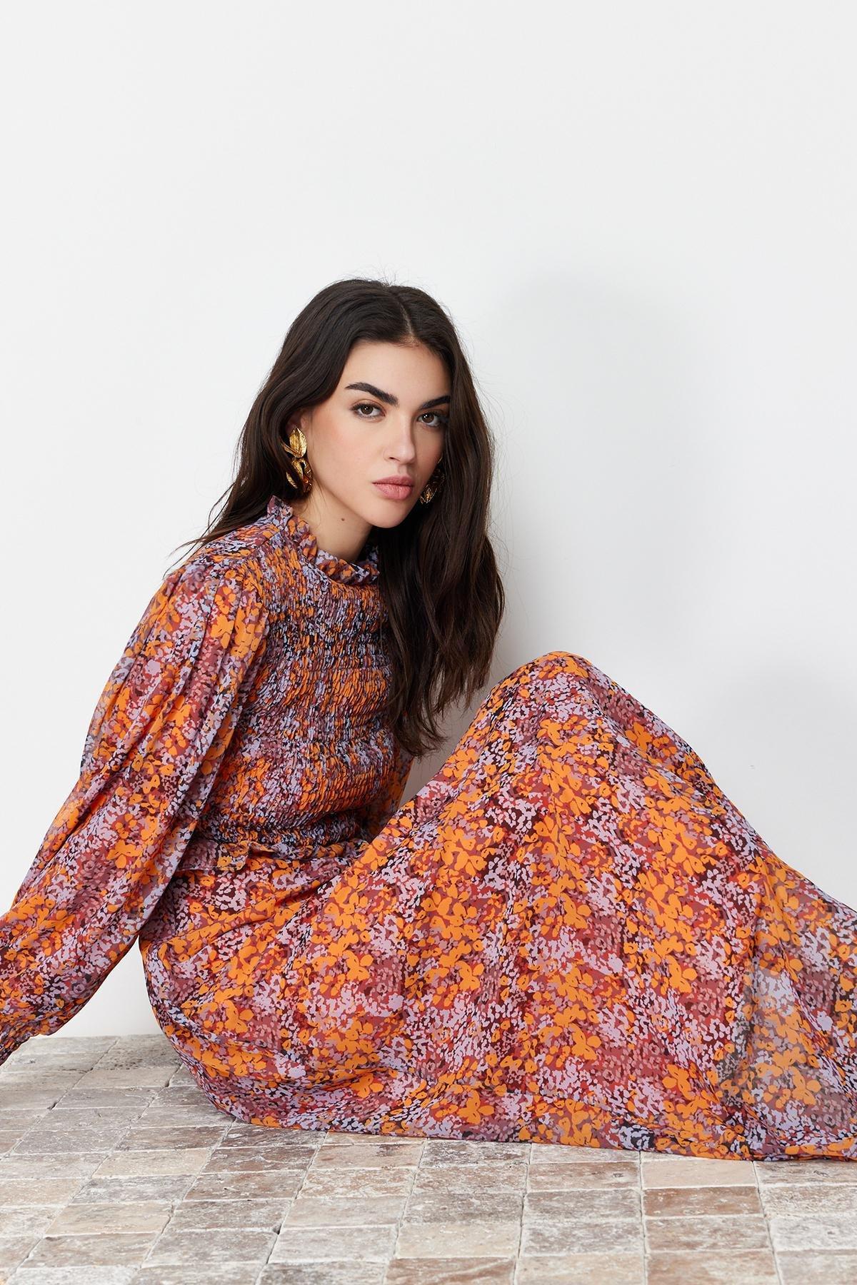 Multicolour Floral Waist Ruffle Dress, , large image number 2