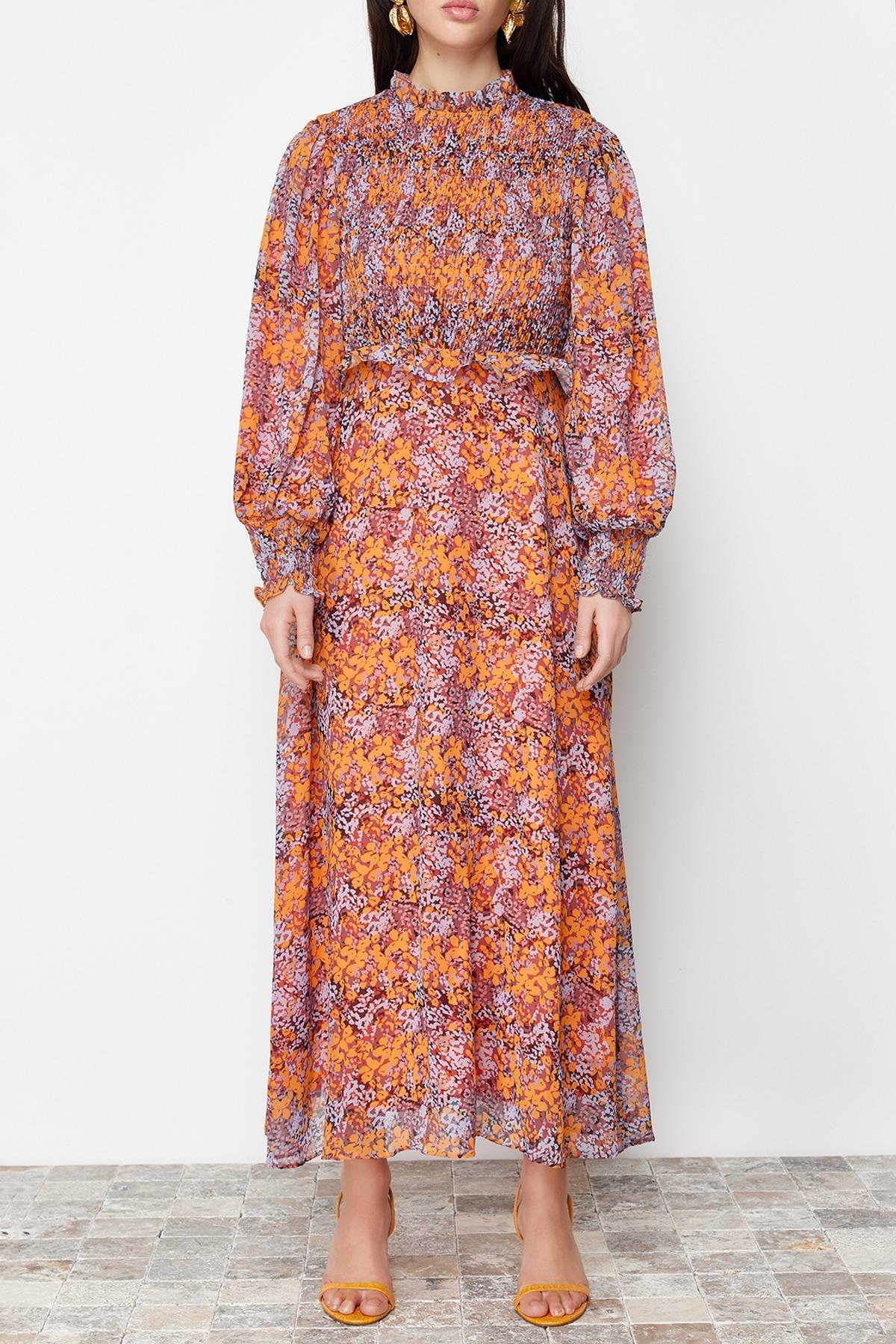 Multicolour Floral Waist Ruffle Dress, , large image number 3