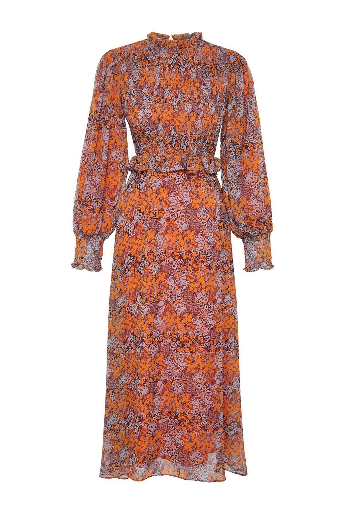 Multicolour Floral Waist Ruffle Dress, , large image number 5