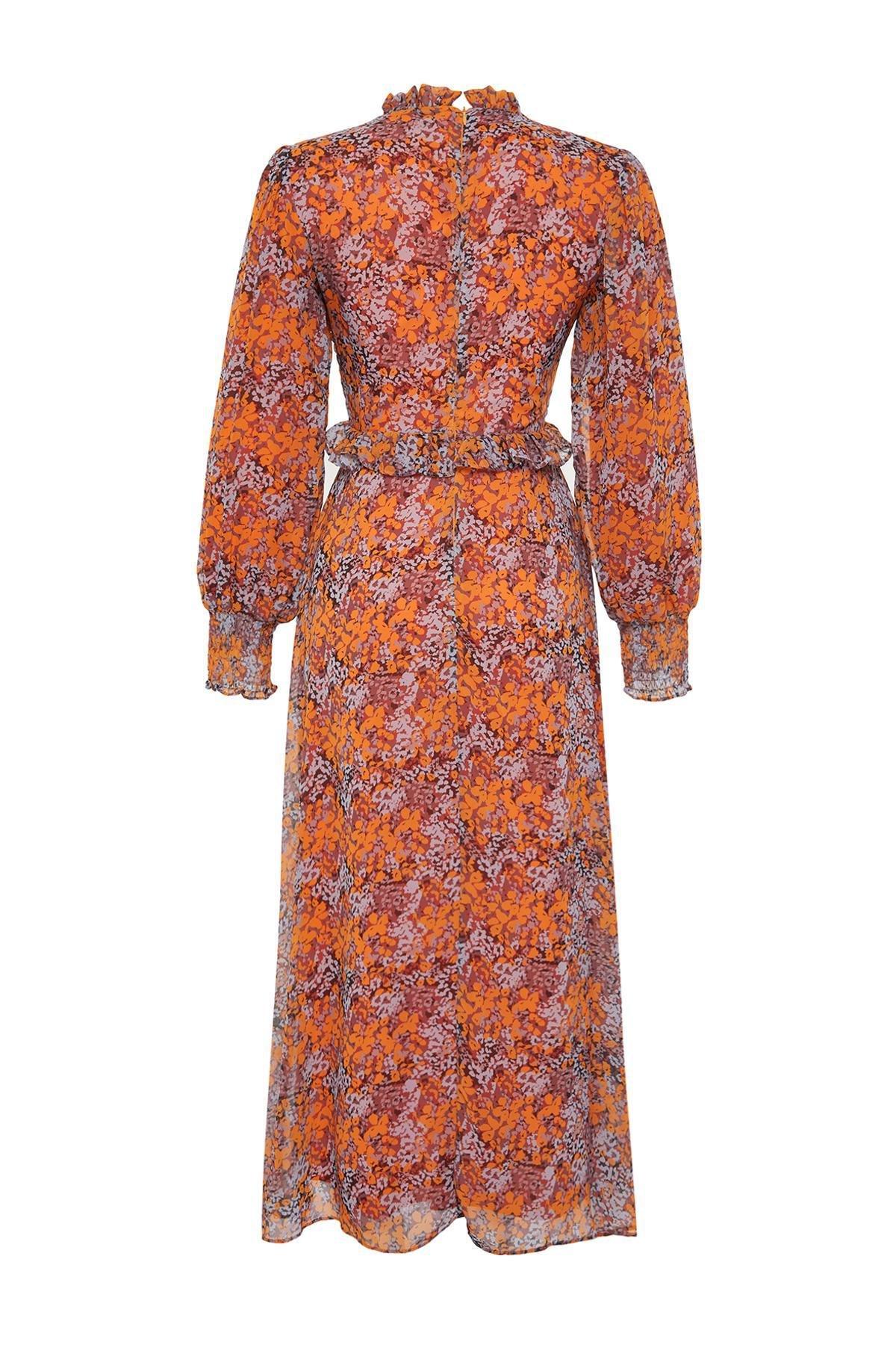 Multicolour Floral Waist Ruffle Dress, , large image number 6