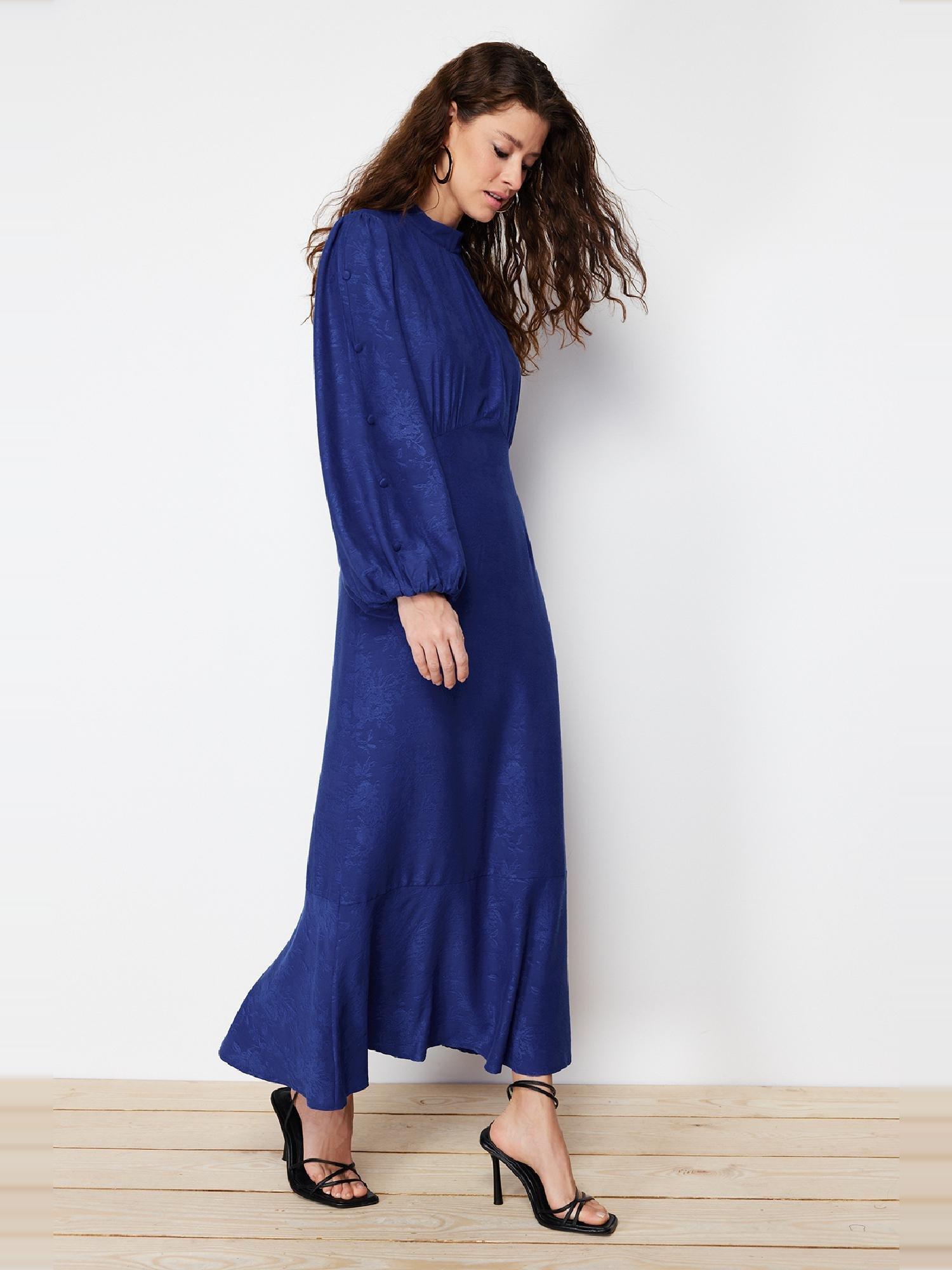 Navy Woven Dress, , large image number 4