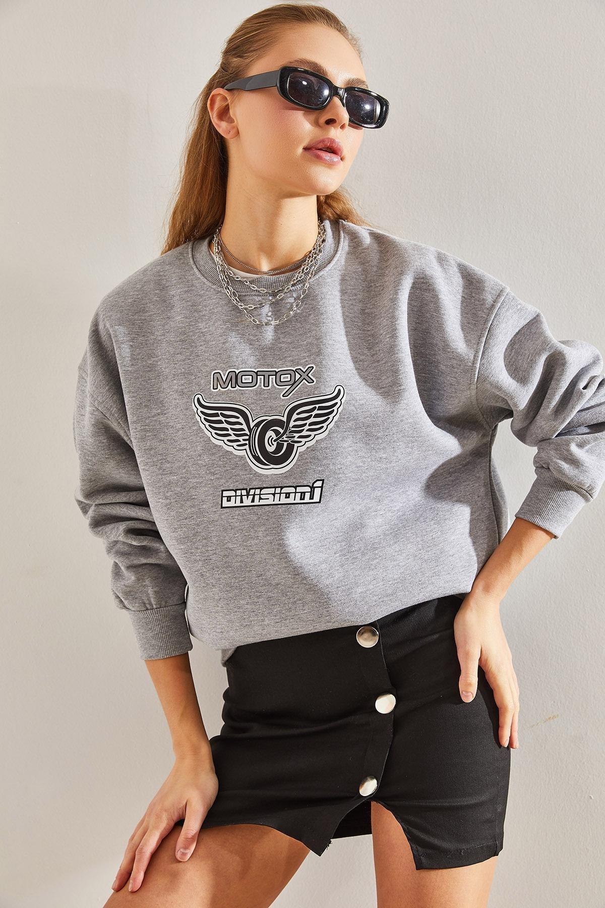 Grey Printed Sweatshirt, , large image number 0