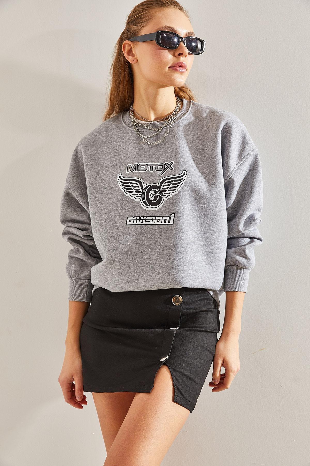 Grey Printed Sweatshirt, , large image number 1