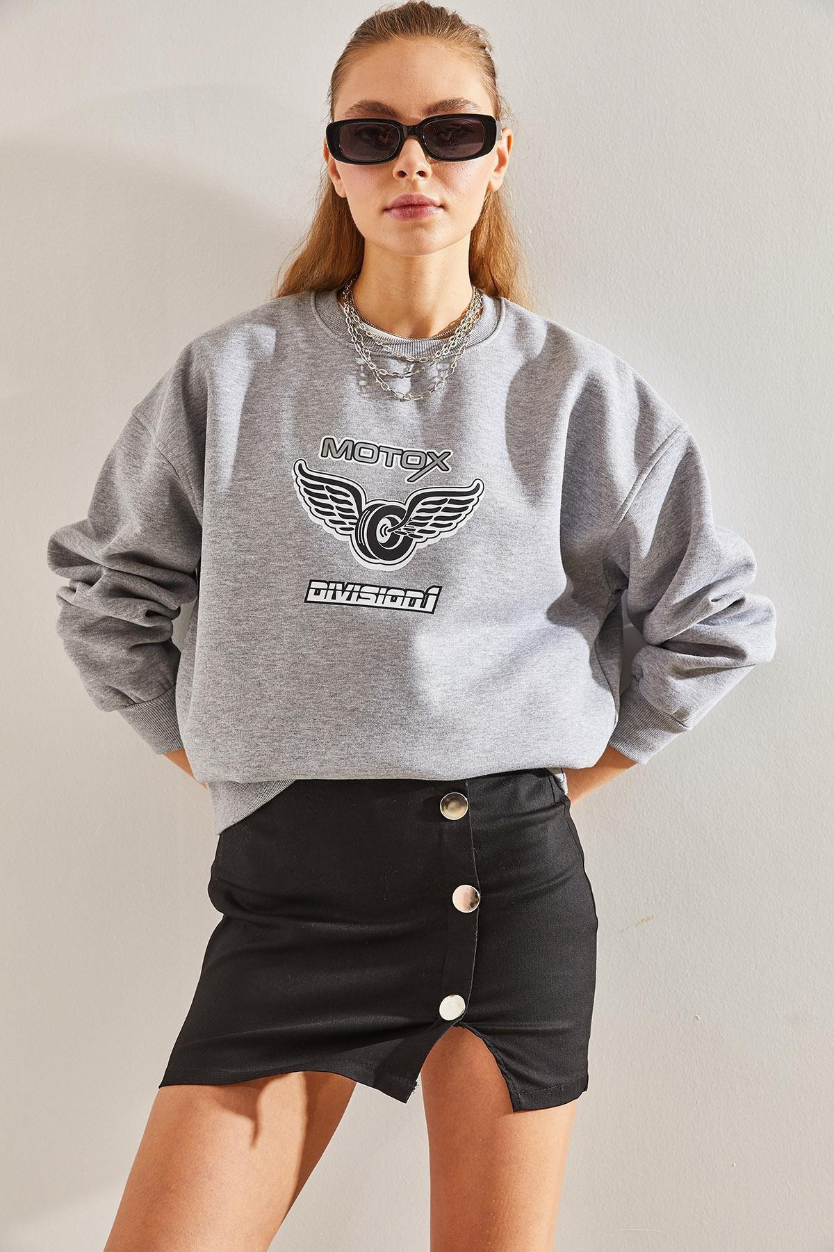 Grey Printed Sweatshirt, , large image number 3