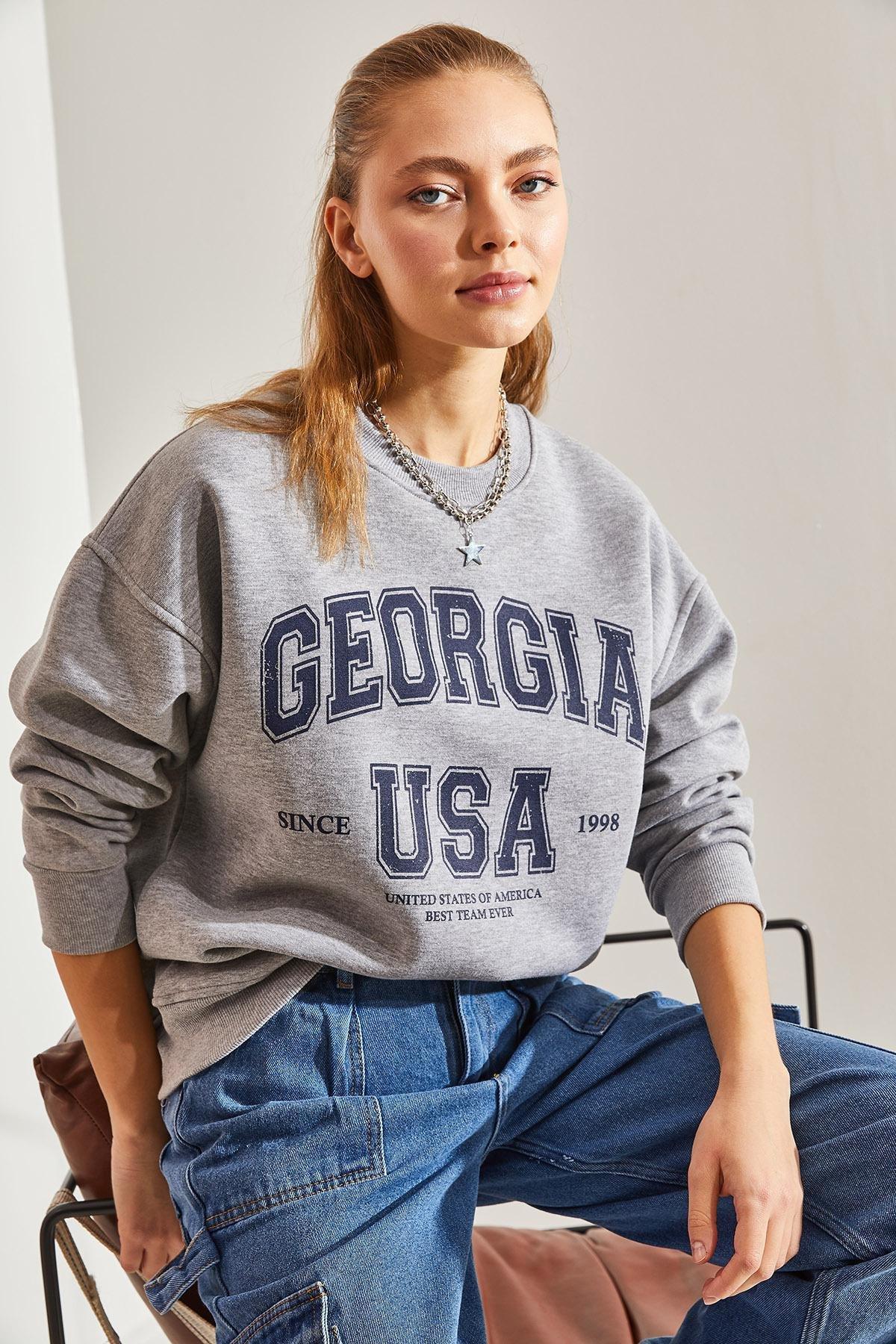 Grey Georgia Printed Sweatshirt, , large image number 2
