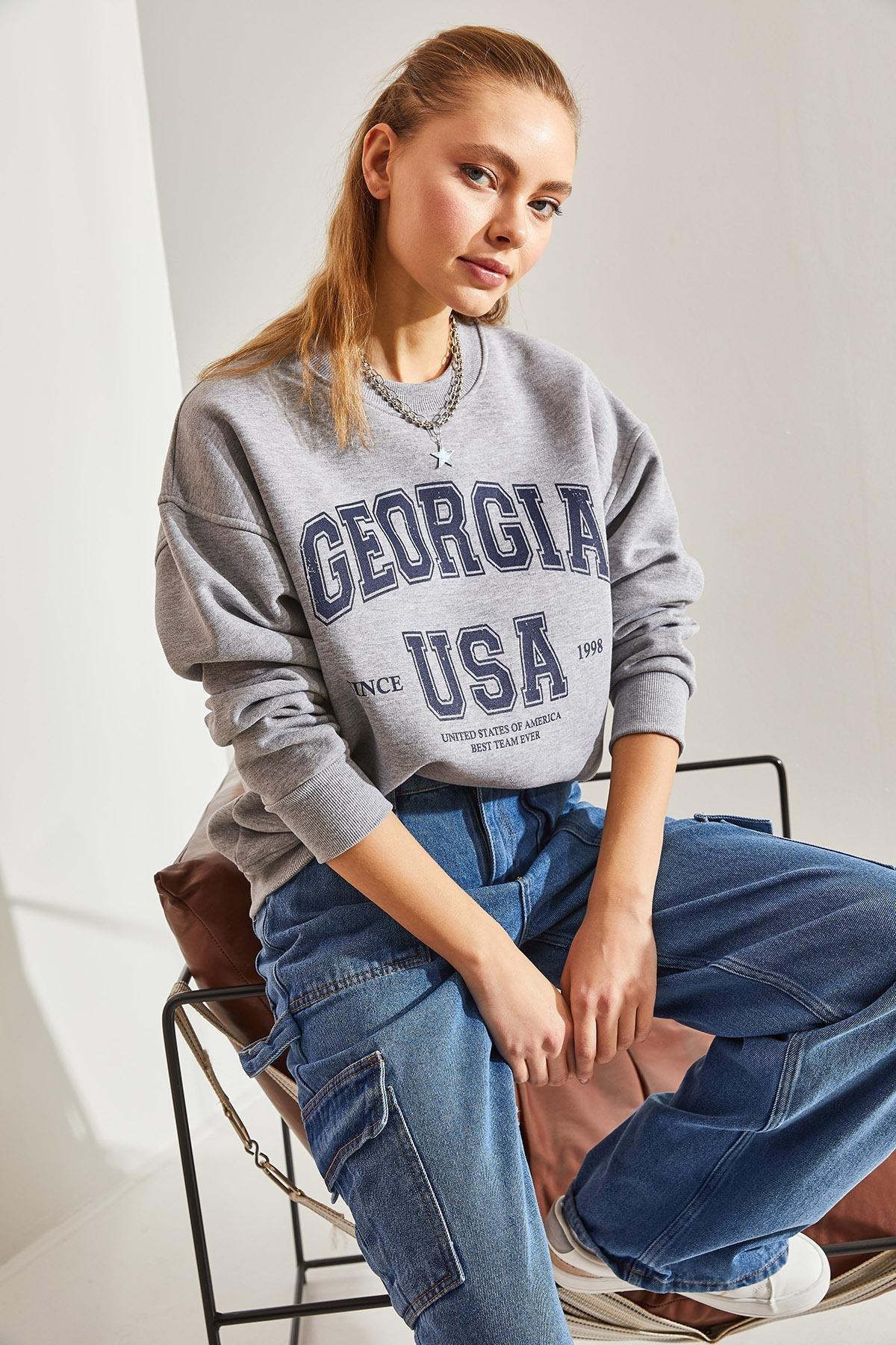 Grey Georgia Printed Sweatshirt, , large image number 3