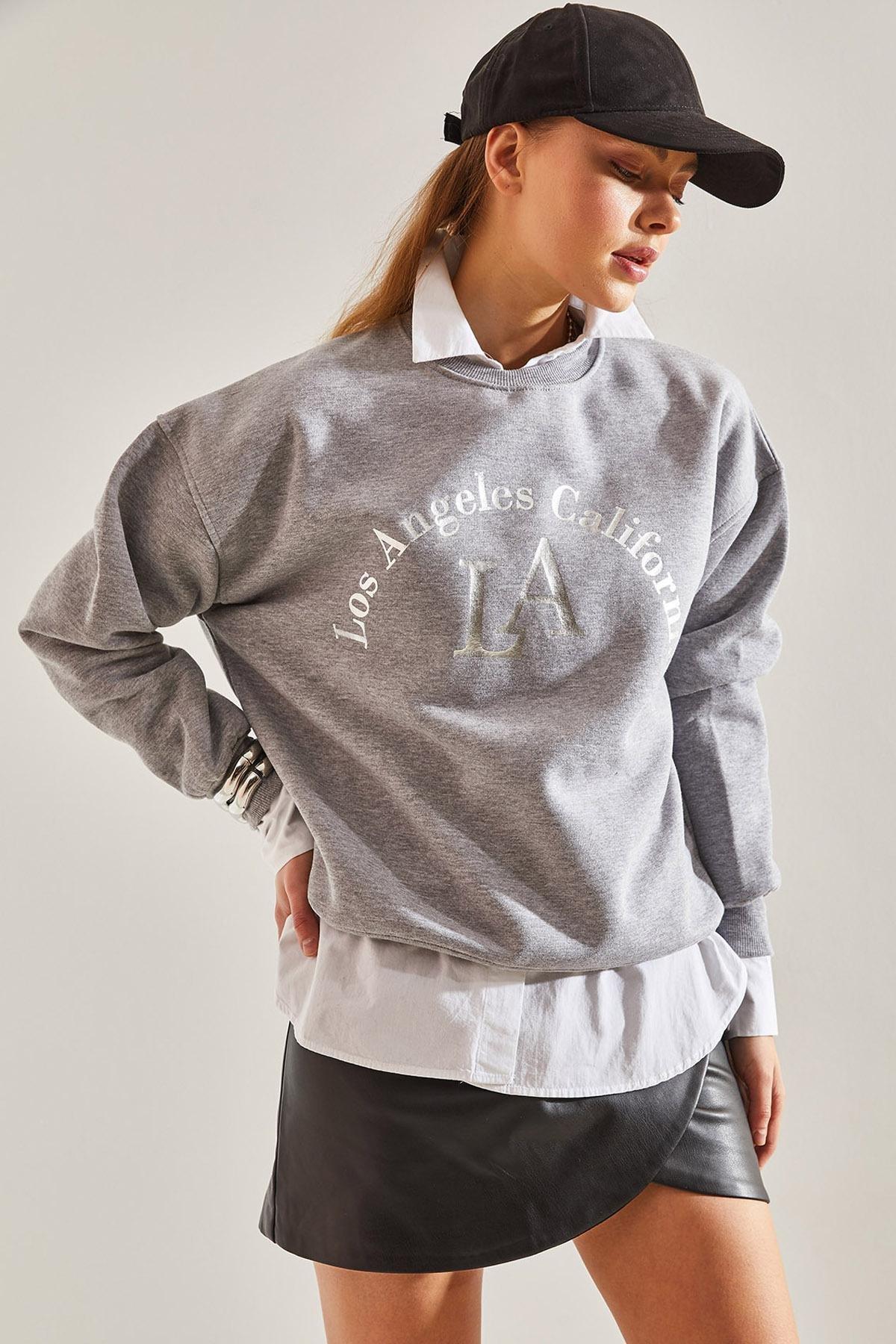 Grey Printed Sweatshirt, C101_1653, large image number 0