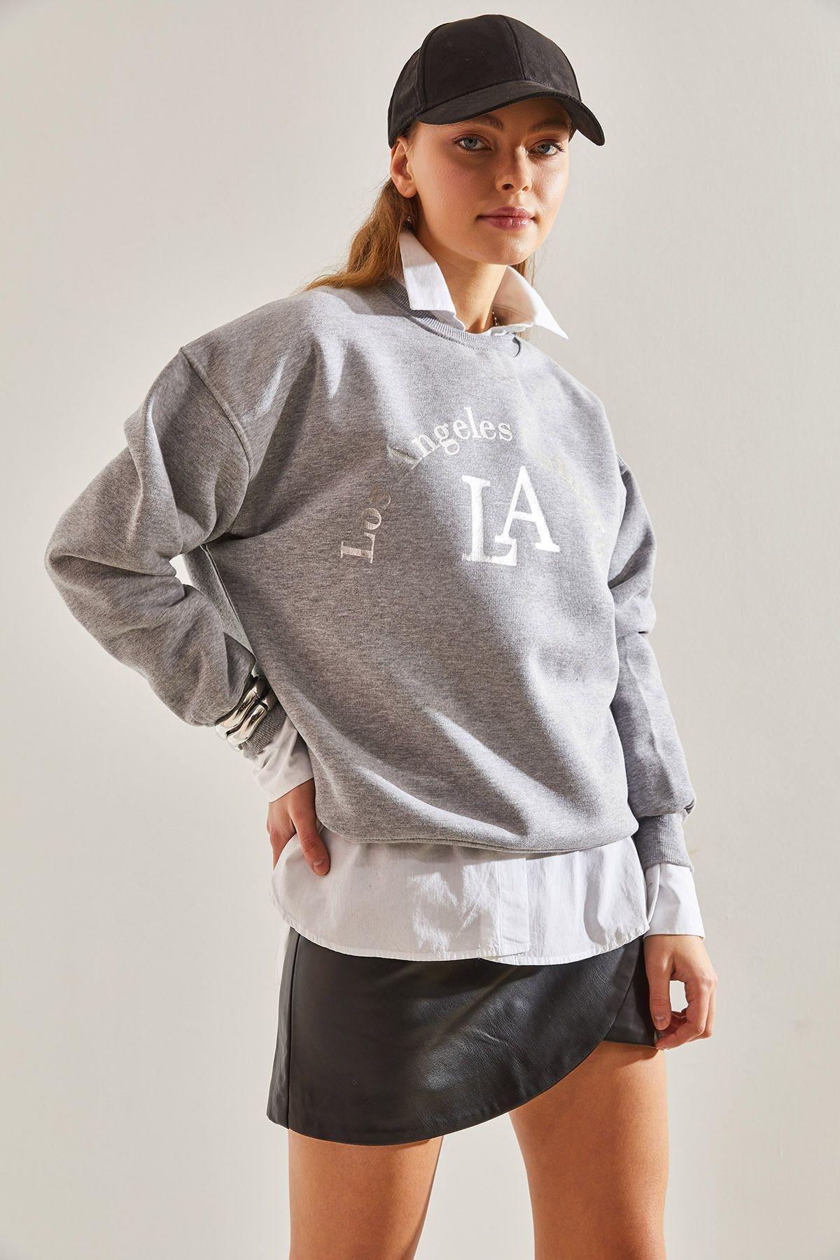 Grey Printed Sweatshirt, C101_1653, large image number 1