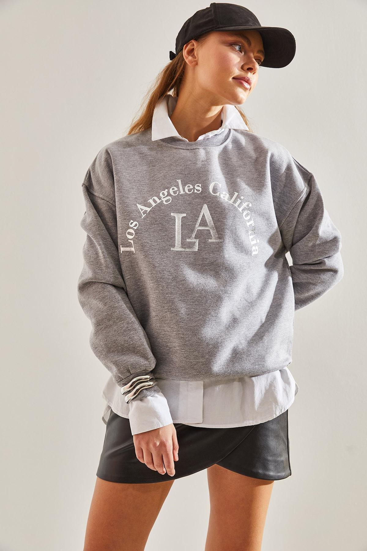 Grey Printed Sweatshirt, C101_1653, large image number 4