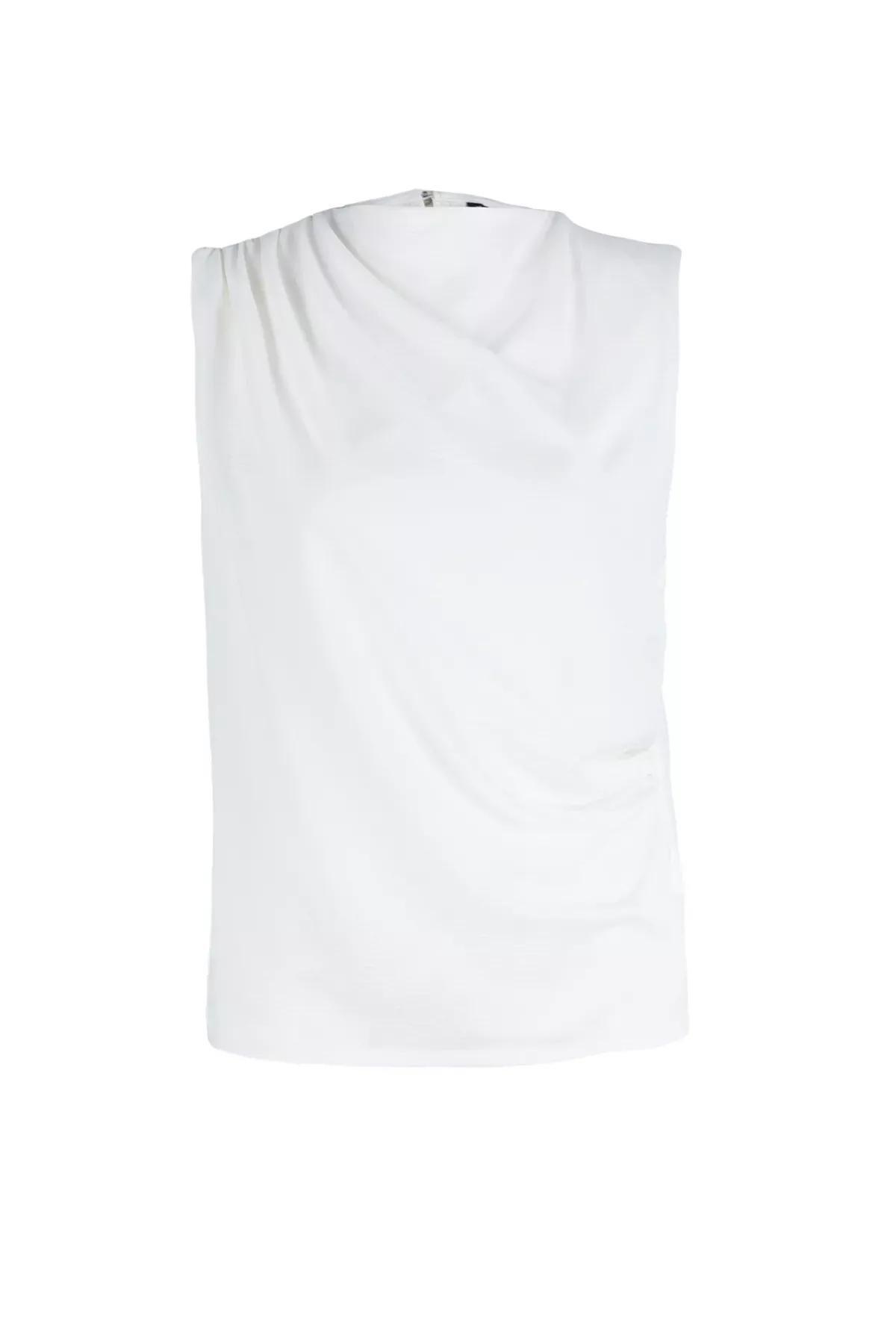 بلوزة بتفاصيل مزمومة، كريمي, Ecru, large image number 5