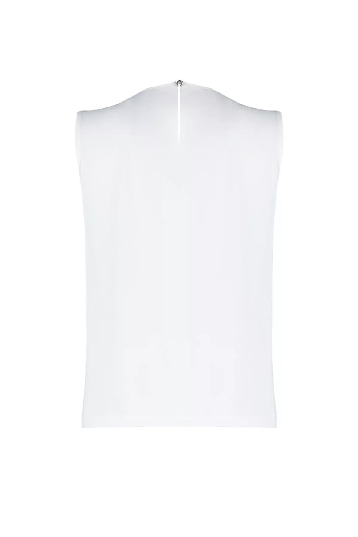 بلوزة بتفاصيل مزمومة، كريمي, Ecru, large image number 6