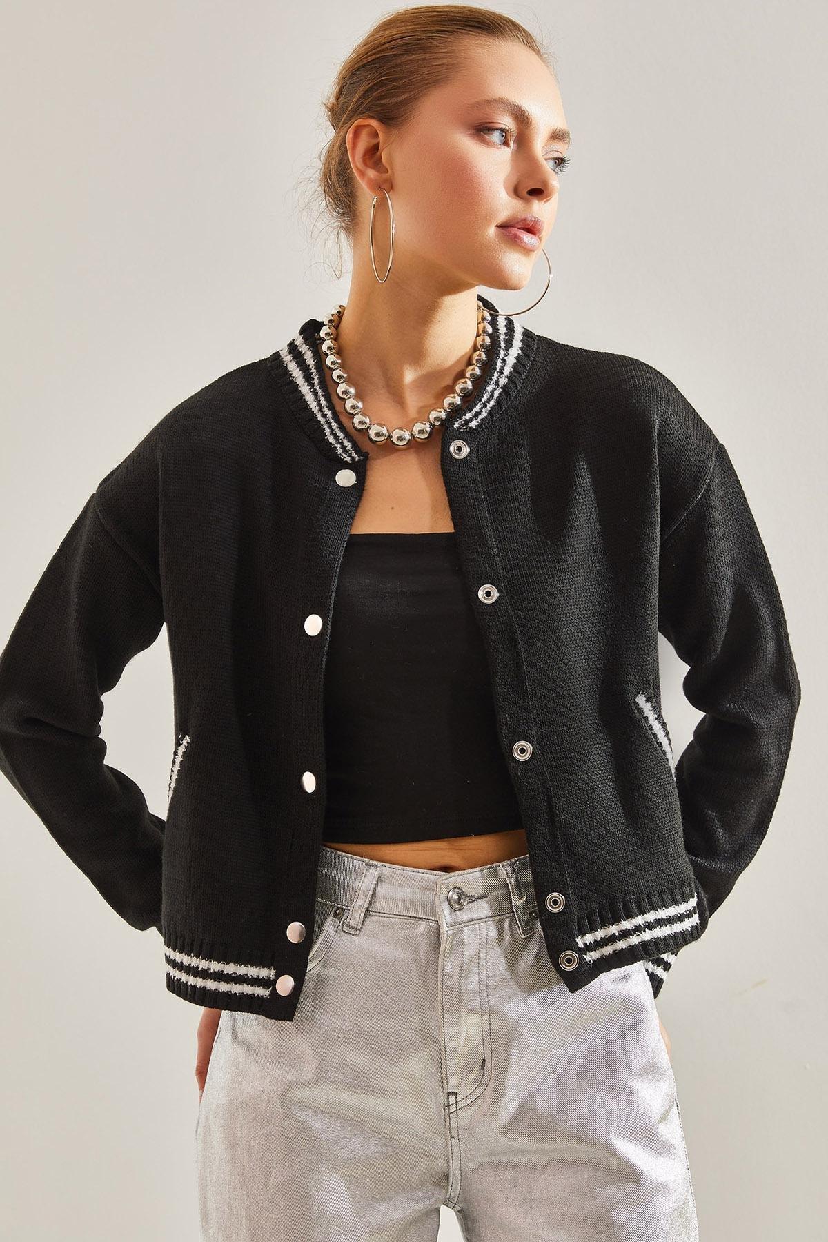 Multicolour Buttoned Bomber Jacket, C101_1458, large image number 0