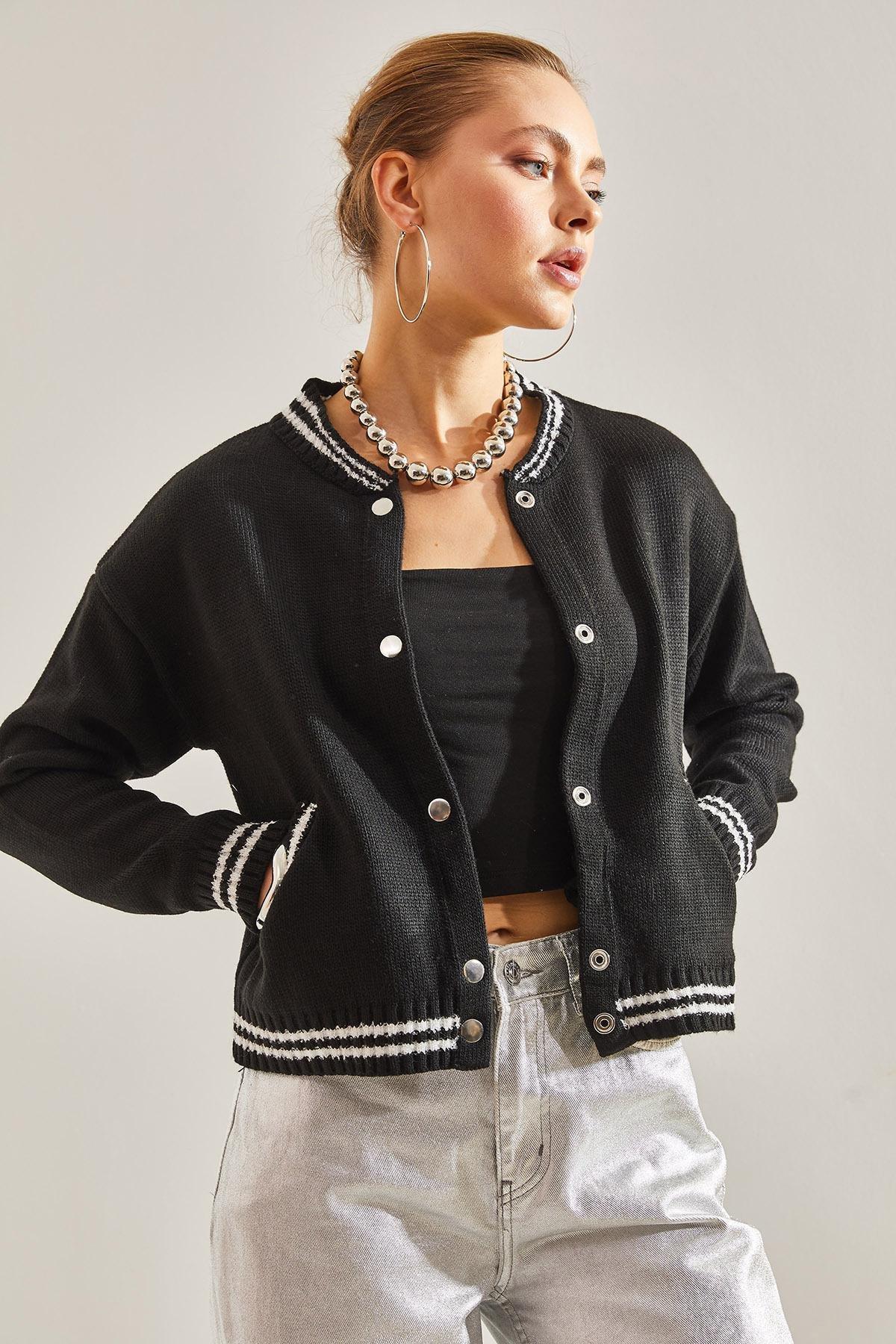 Multicolour Buttoned Bomber Jacket, C101_1458, large image number 2