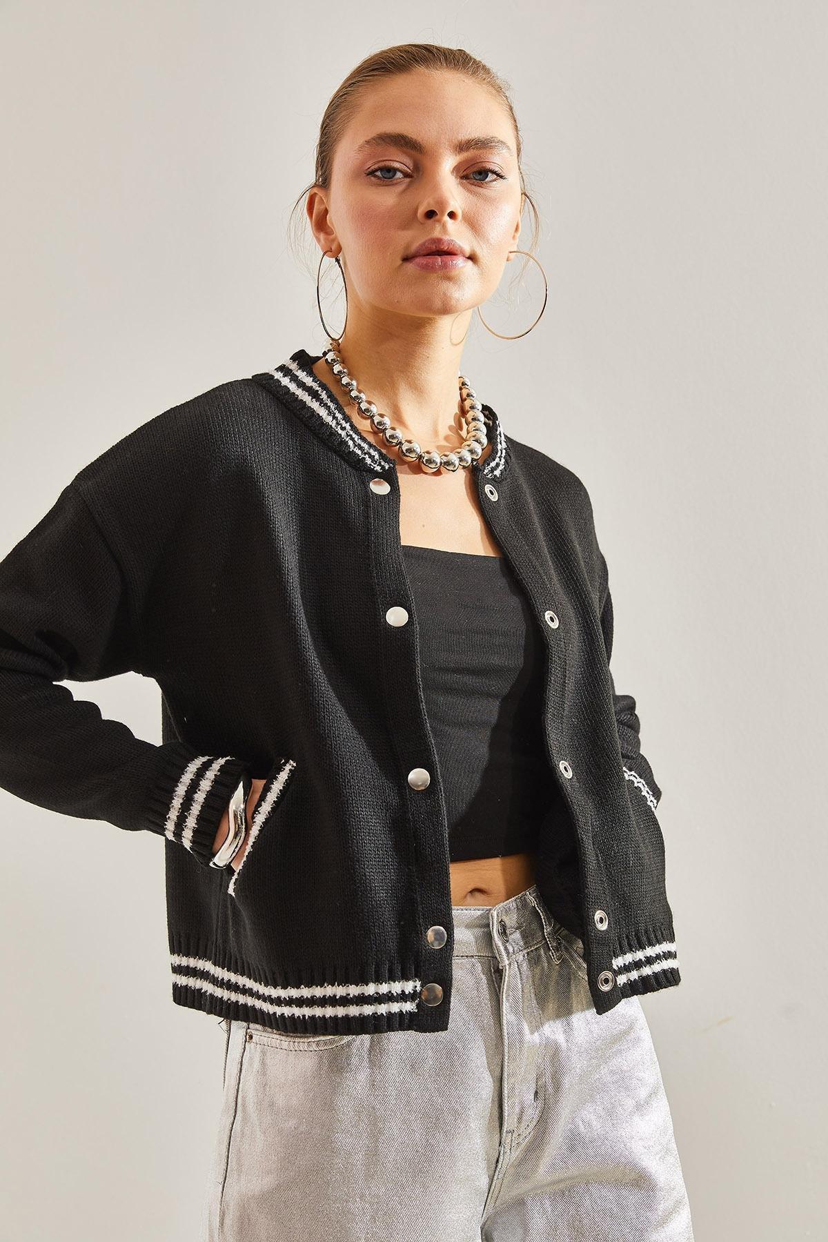 Multicolour Buttoned Bomber Jacket, C101_1458, large image number 3