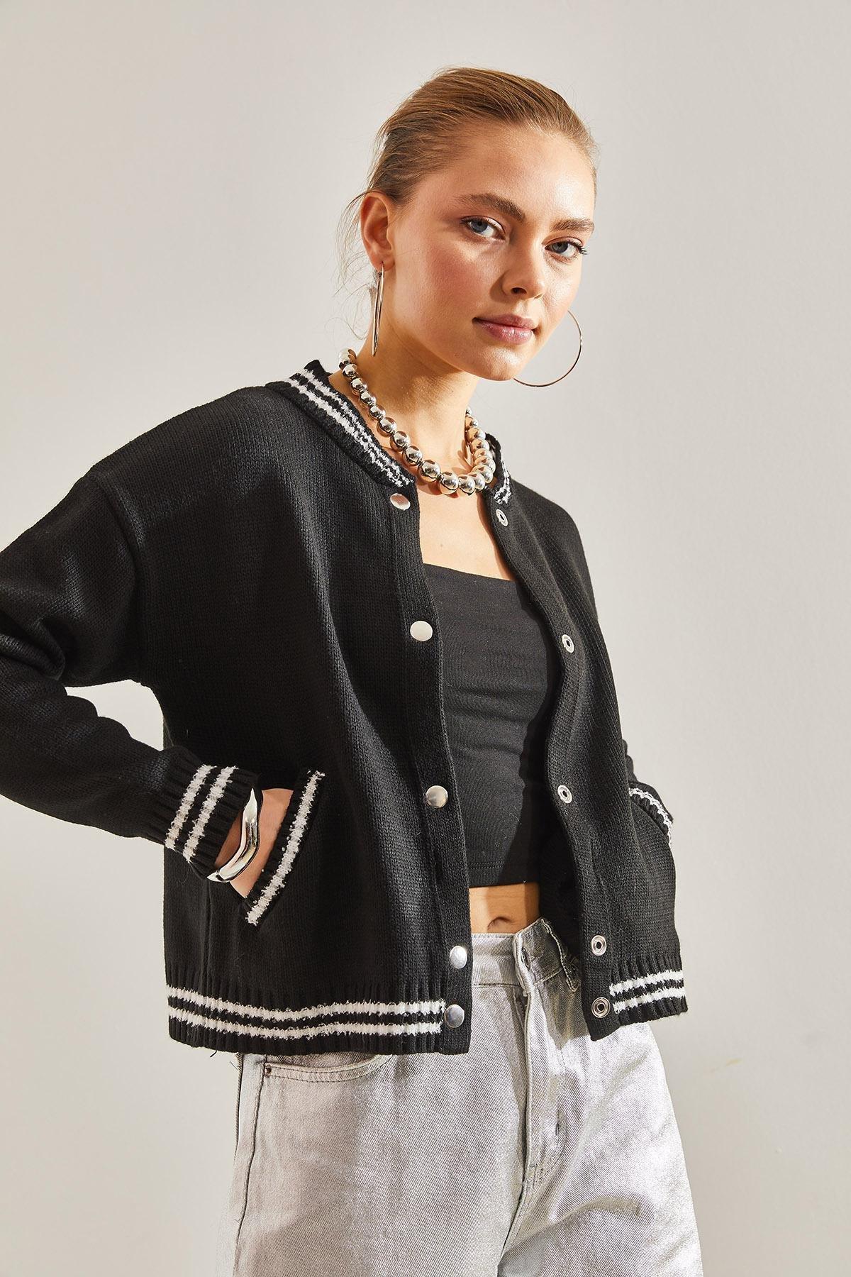 Multicolour Buttoned Bomber Jacket, C101_1458, large image number 4