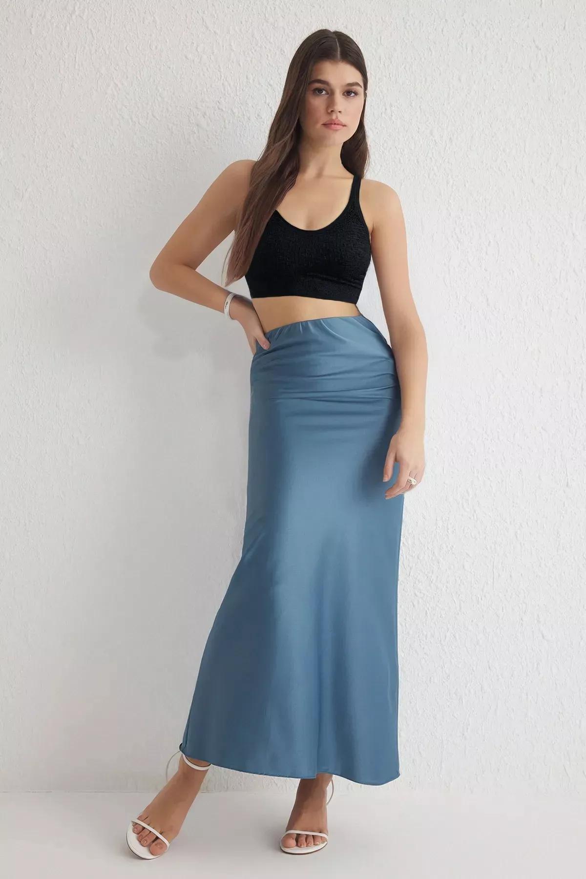 Purple Satin Fish Shape Skirt, , large image number 0