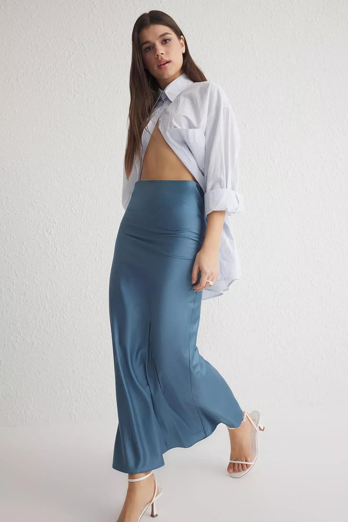 Purple Satin Fish Shape Skirt, , large image number 1
