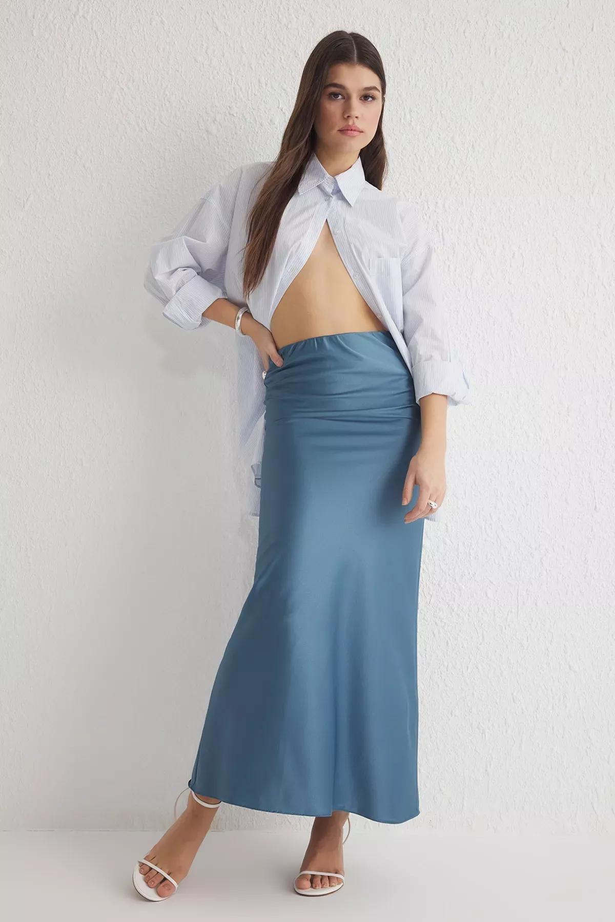 Purple Satin Fish Shape Skirt, , large image number 2