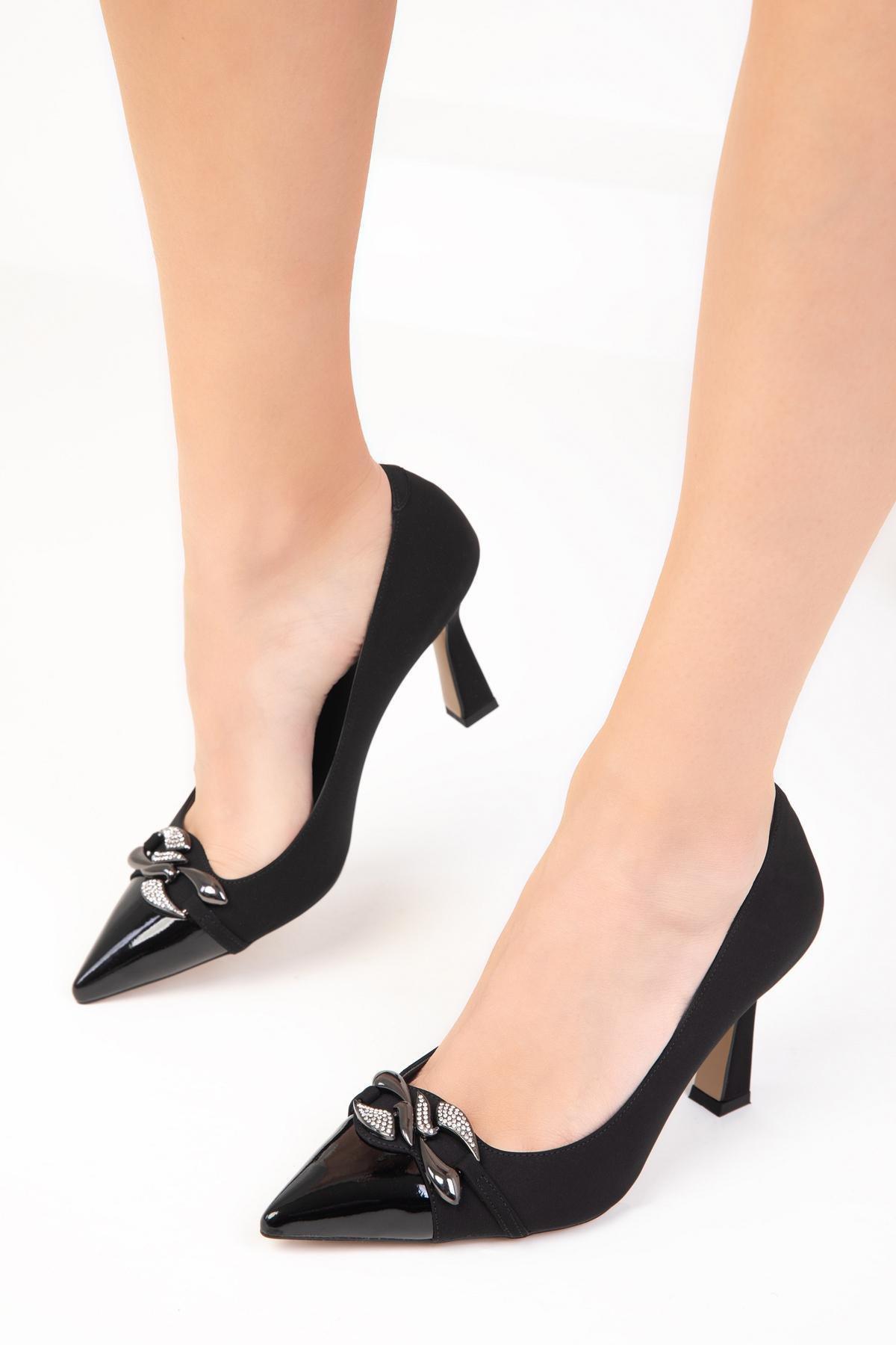 Black Classic Heeled Shoes, , large image number 4