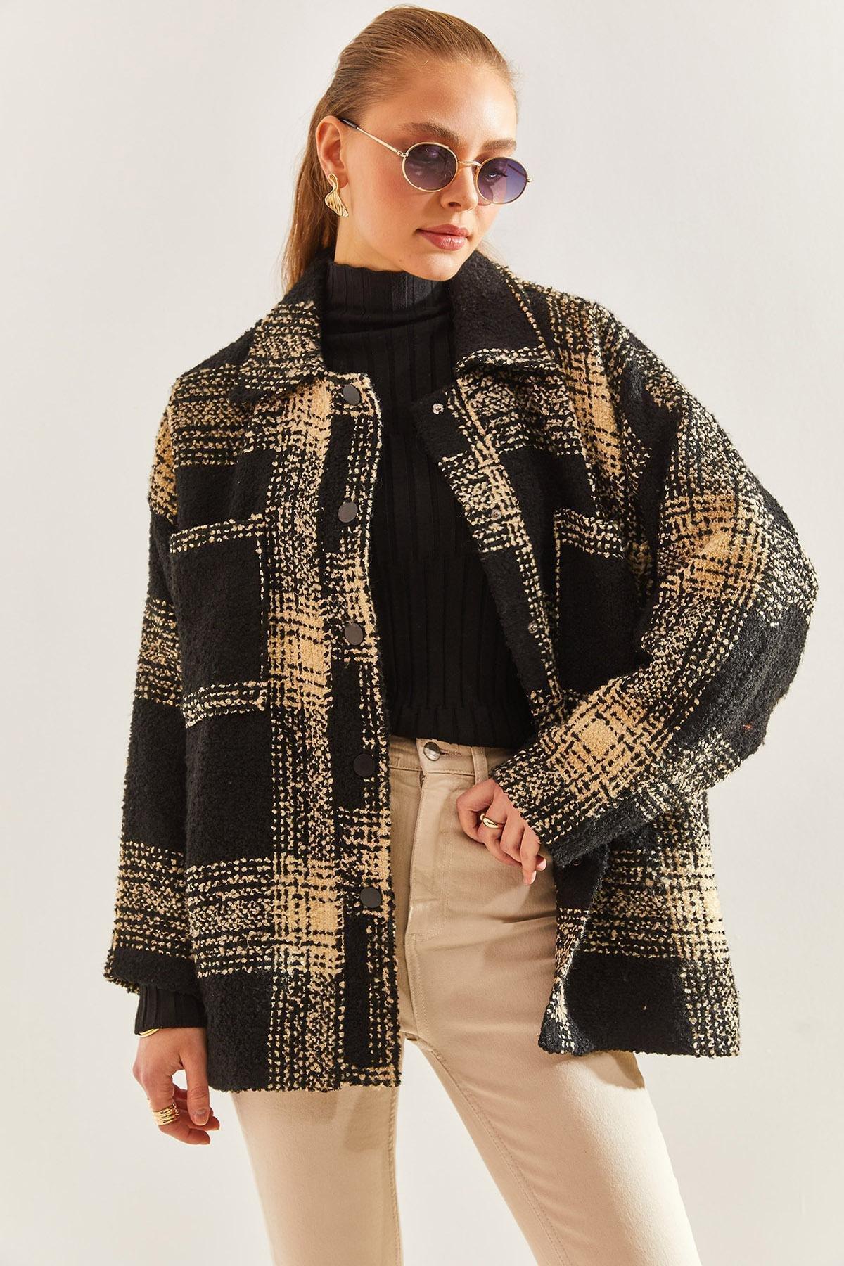Multicolour Plaid Pattern Jacket, , large image number 0