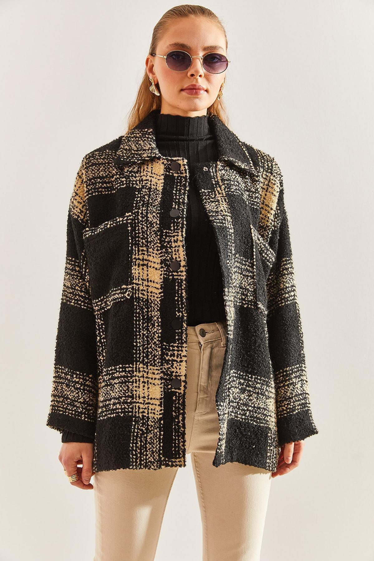 Multicolour Plaid Pattern Jacket, , large image number 4