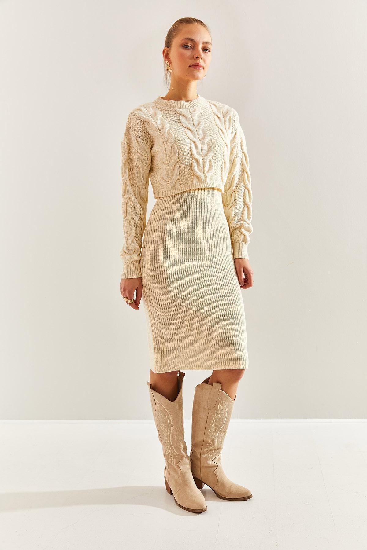 Cream Knitted Co-Ord Set, C101_162, large image number 5