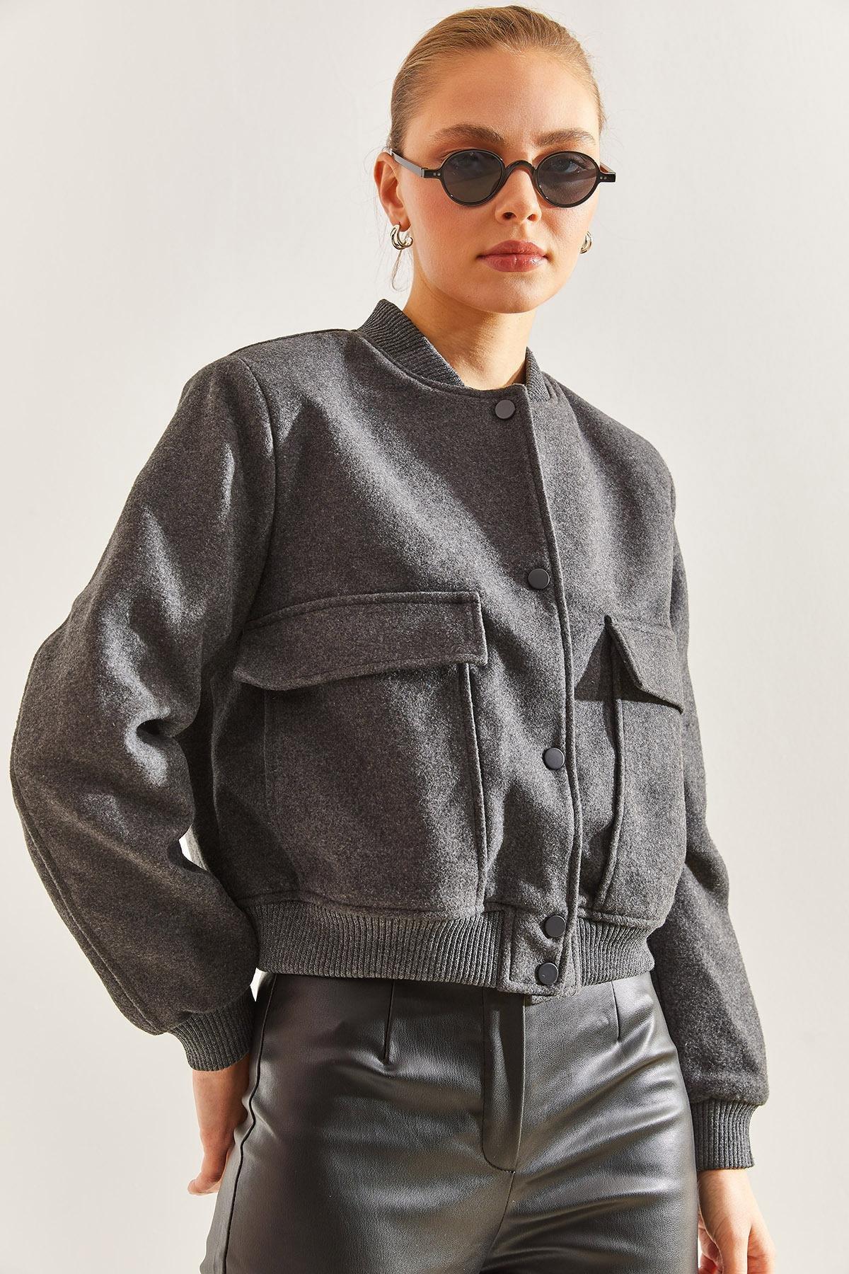 Grey Bomber Jacket, , large image number 0
