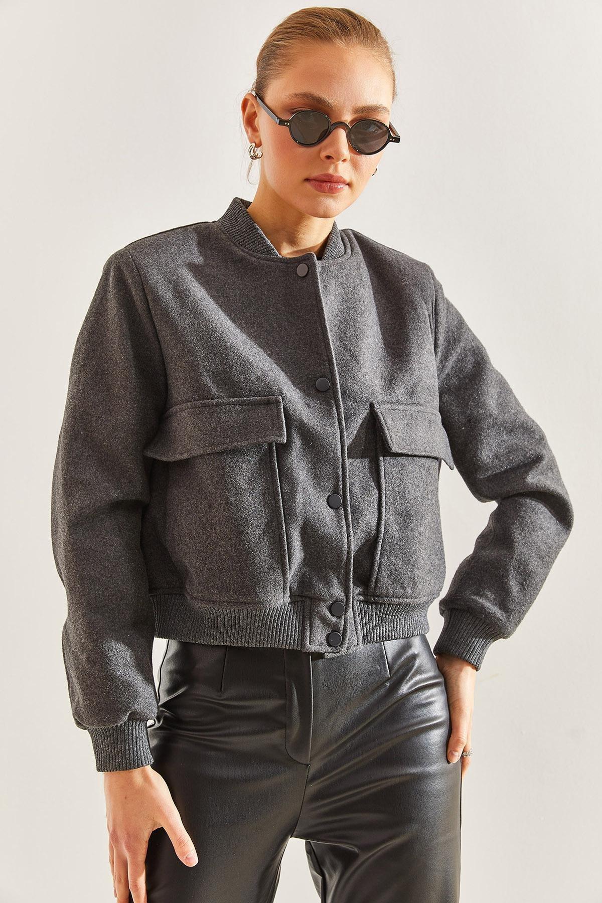 Grey Bomber Jacket, , large image number 1