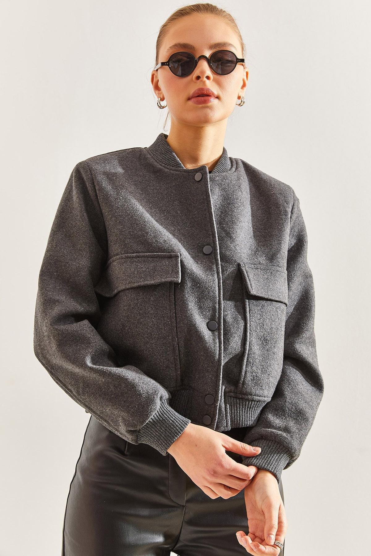 Grey Bomber Jacket, , large image number 3