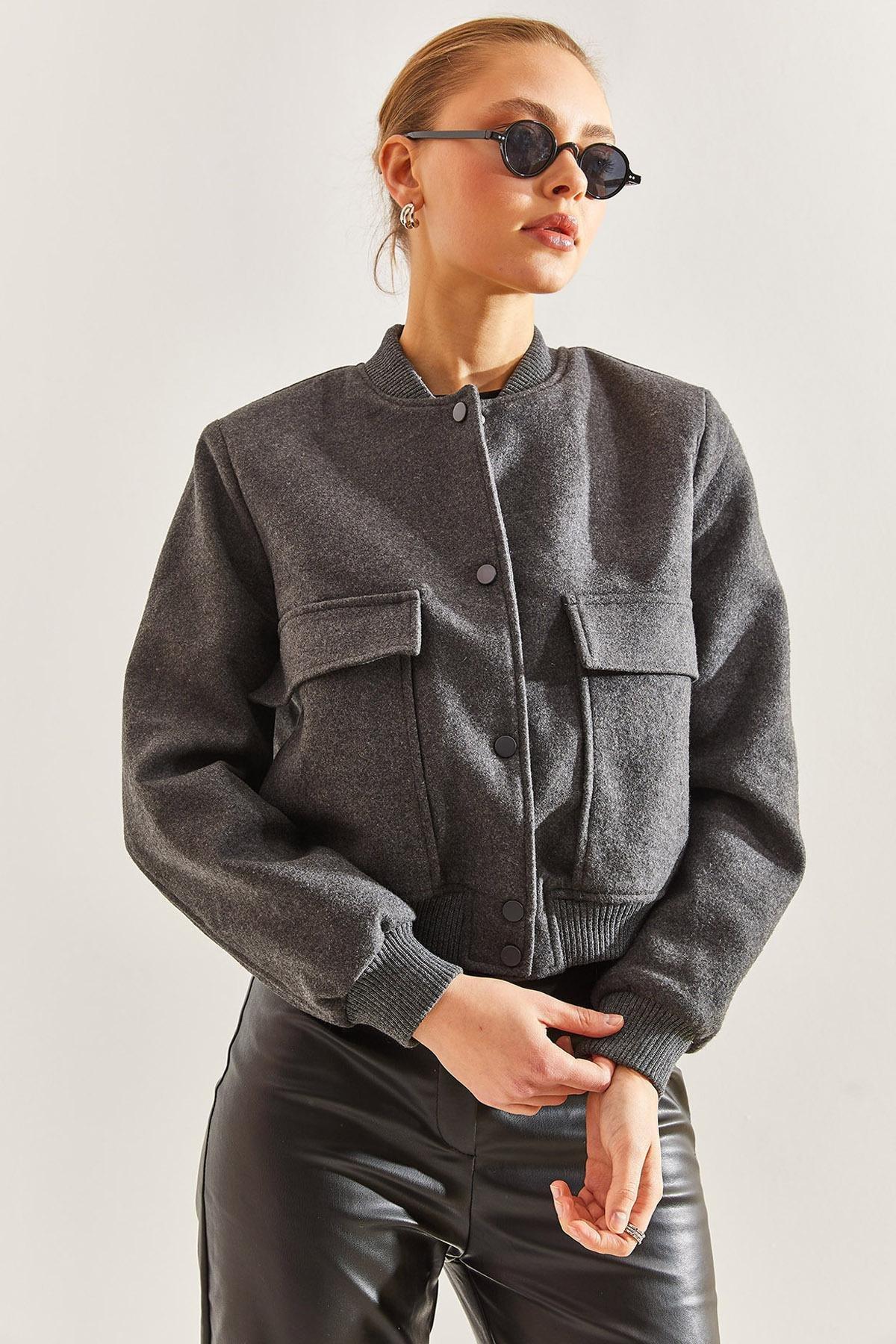 Grey Bomber Jacket, , large image number 4