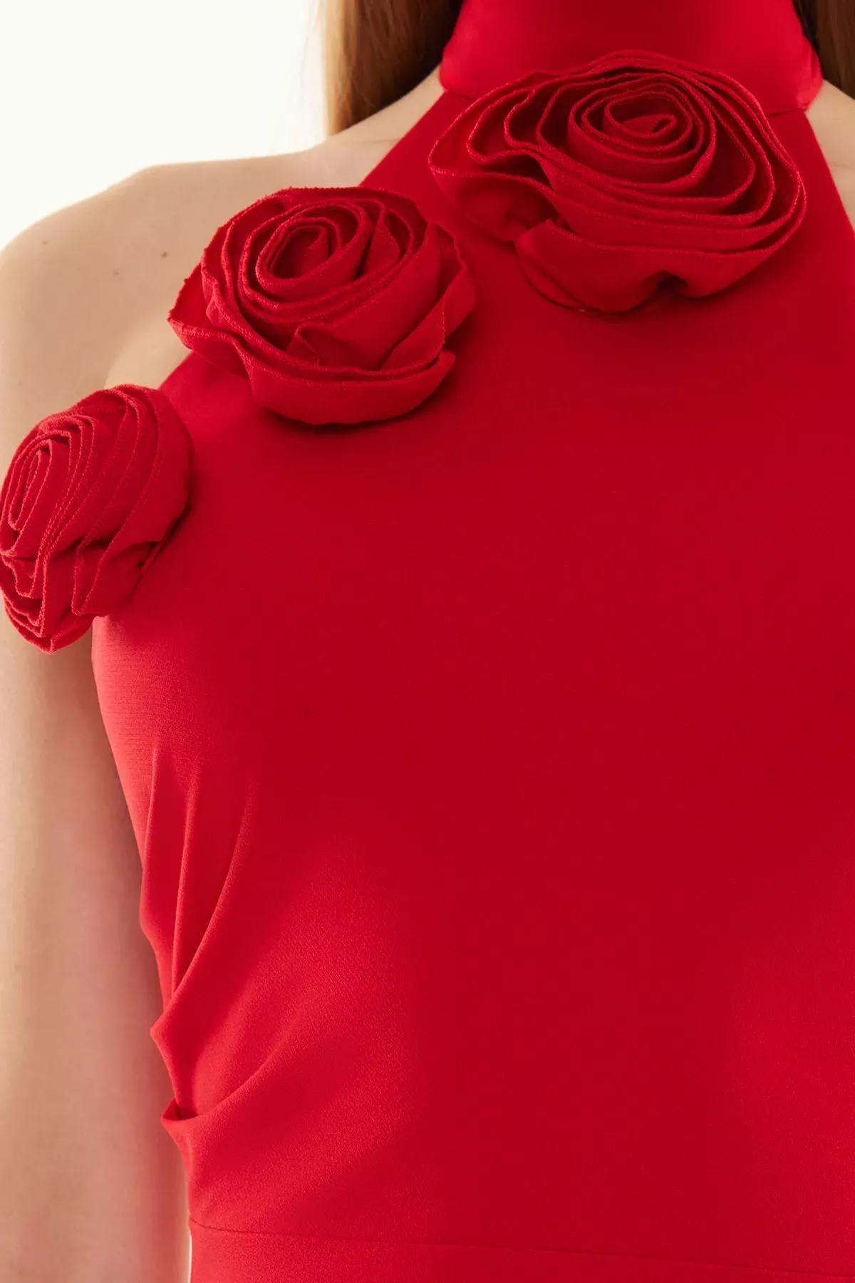 فستان مناسبات بورد، أحمر, Red, large image number 4