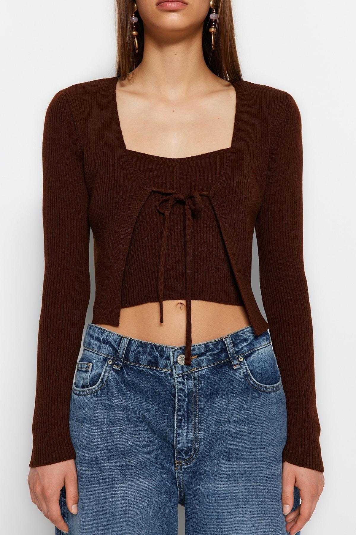 Brown Slim Cardigan, Set Of 2, , large image number 4