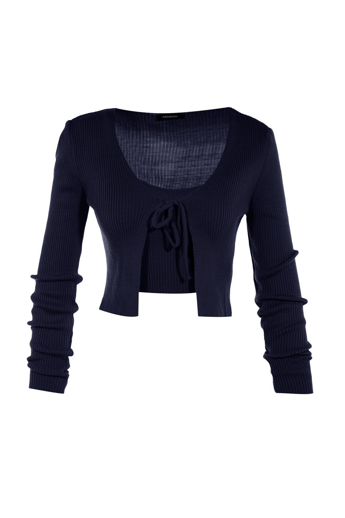 Navy Acrylic Fitted Cardigan, Set Of 2, , large image number 6