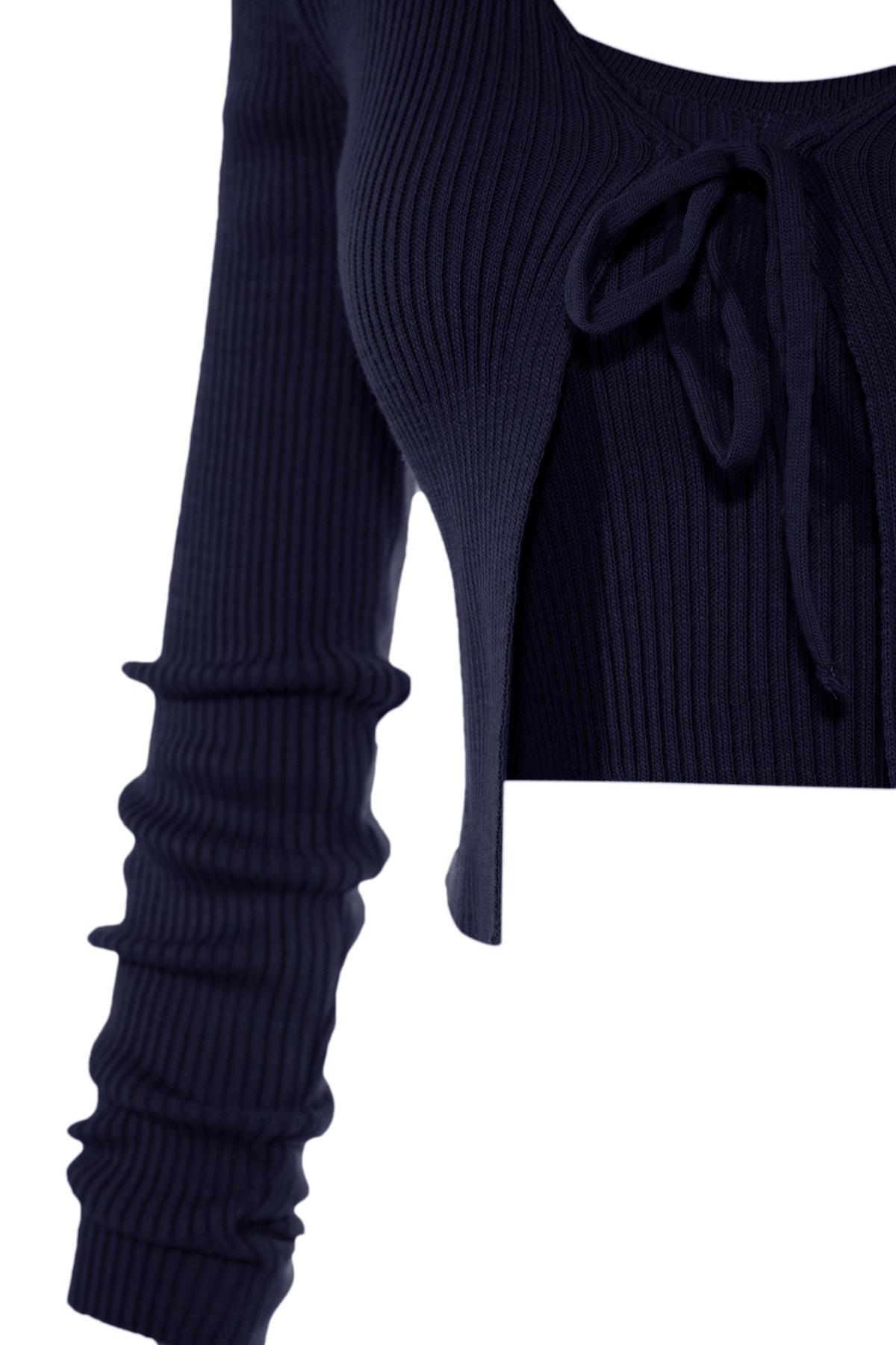 Navy Acrylic Fitted Cardigan, Set Of 2, , large image number 7