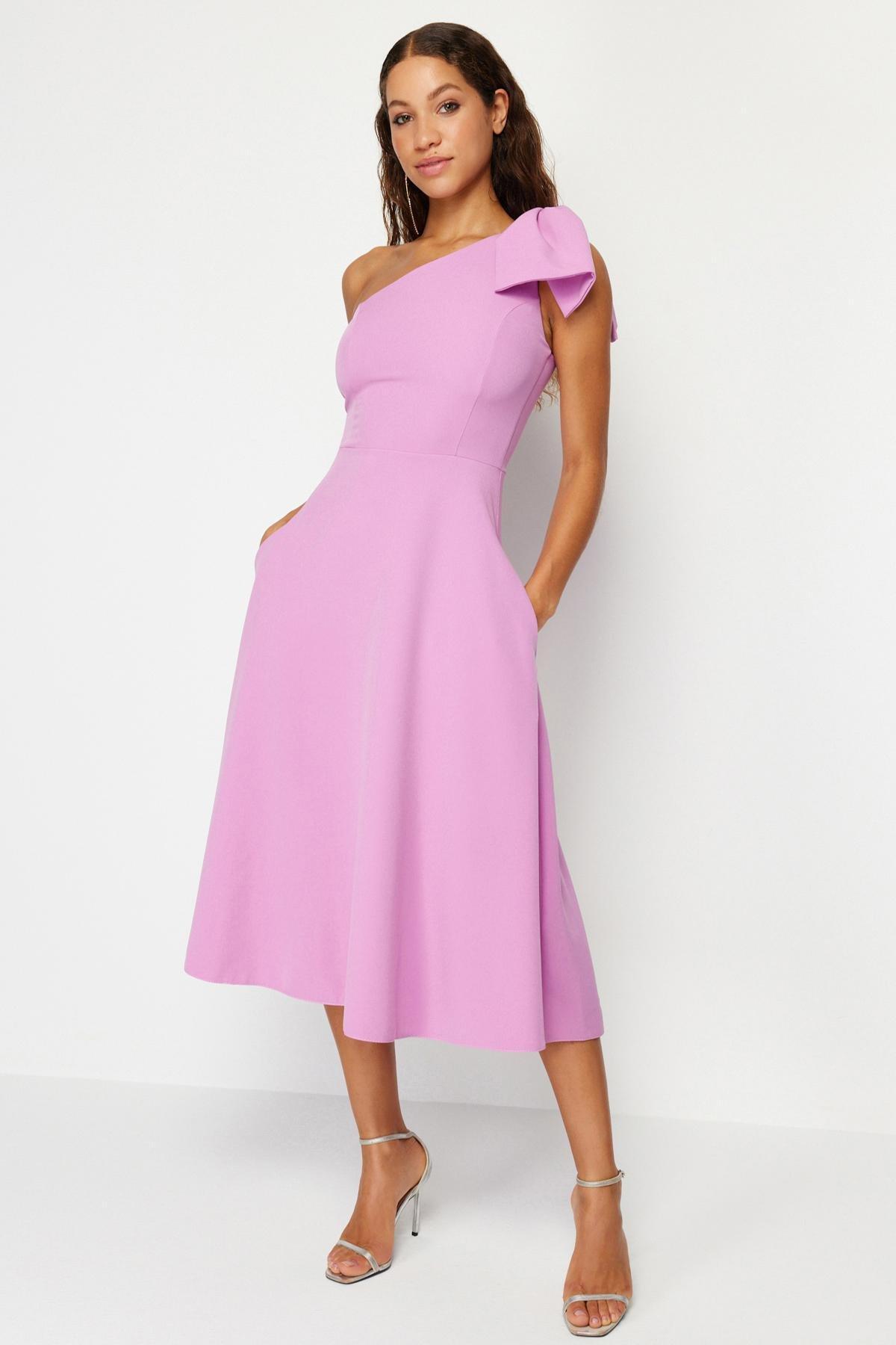 Pink Detailed Occasionwear Dress, , large image number 0