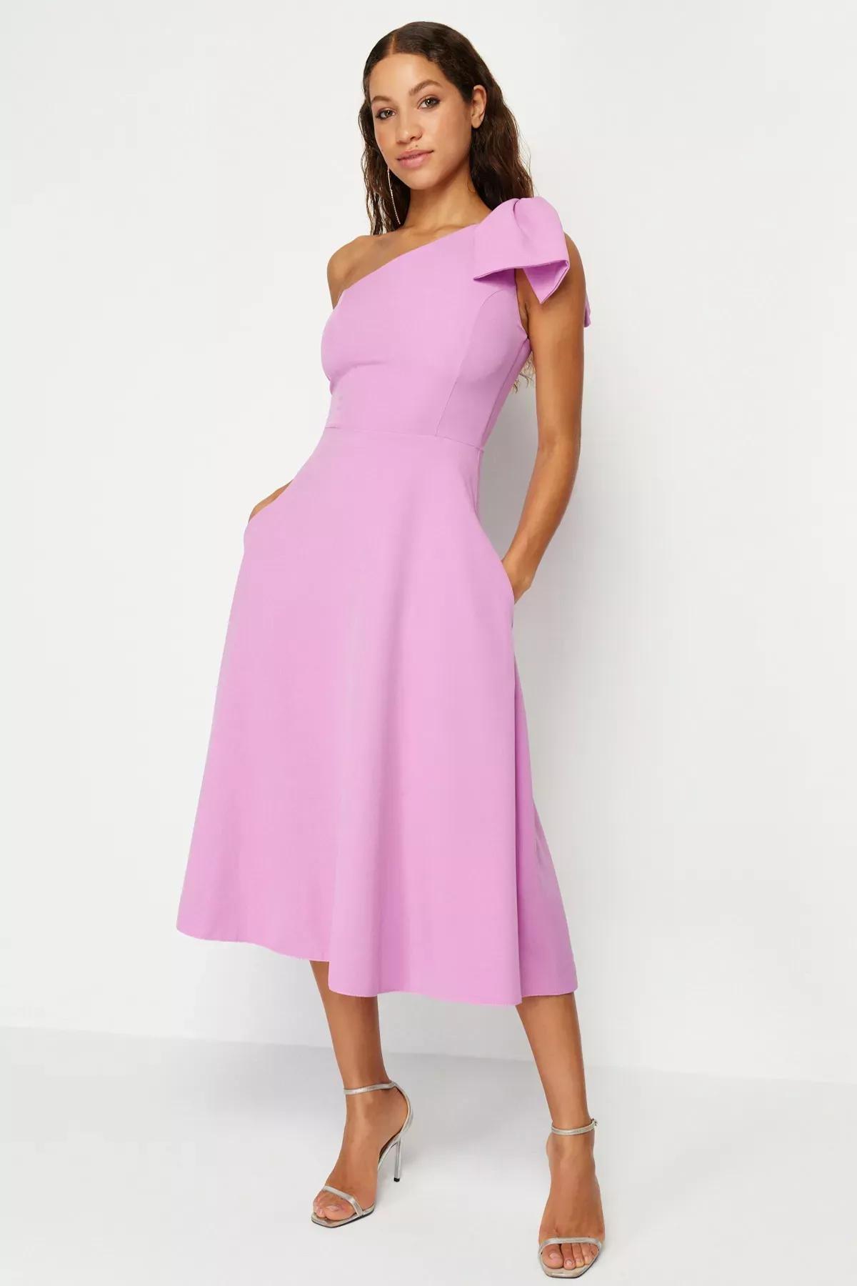Pink Detailed Occasionwear Dress, Pink, medium