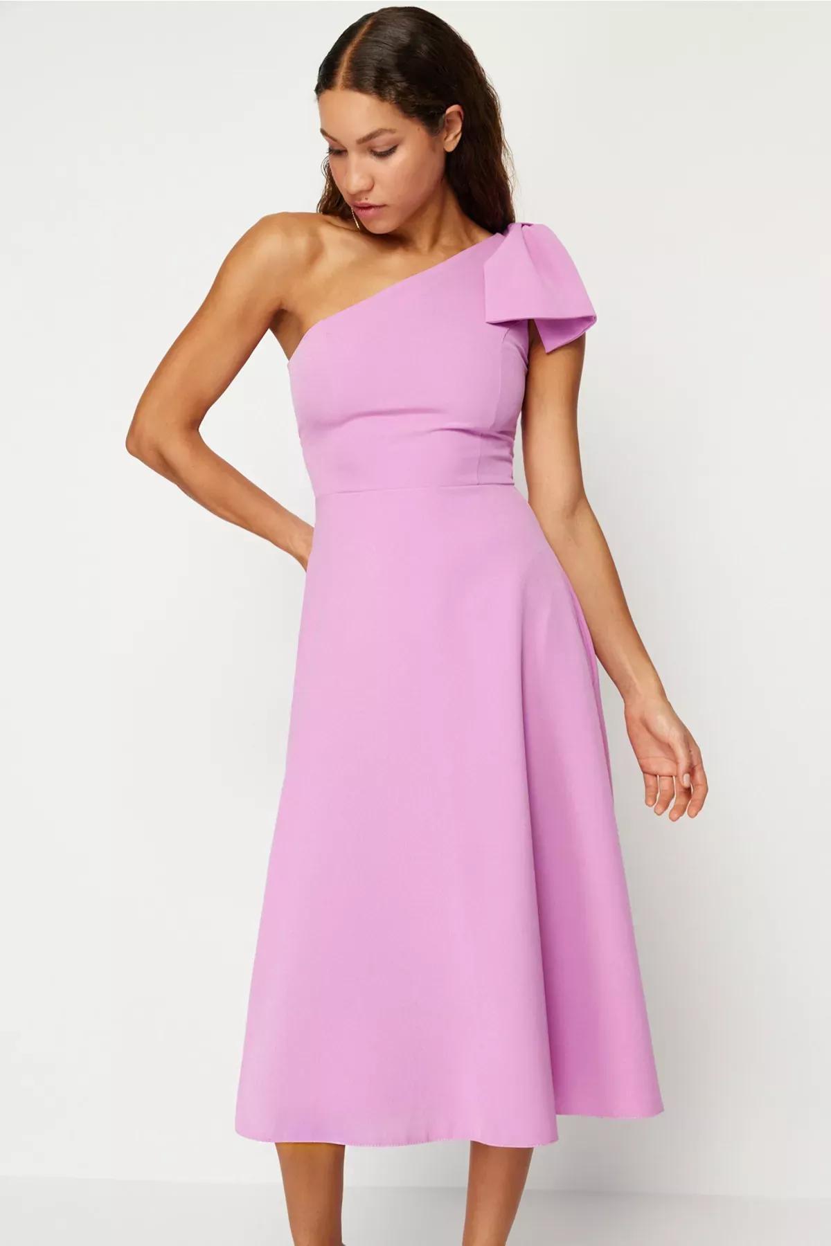 Pink Detailed Occasionwear Dress, Pink, medium