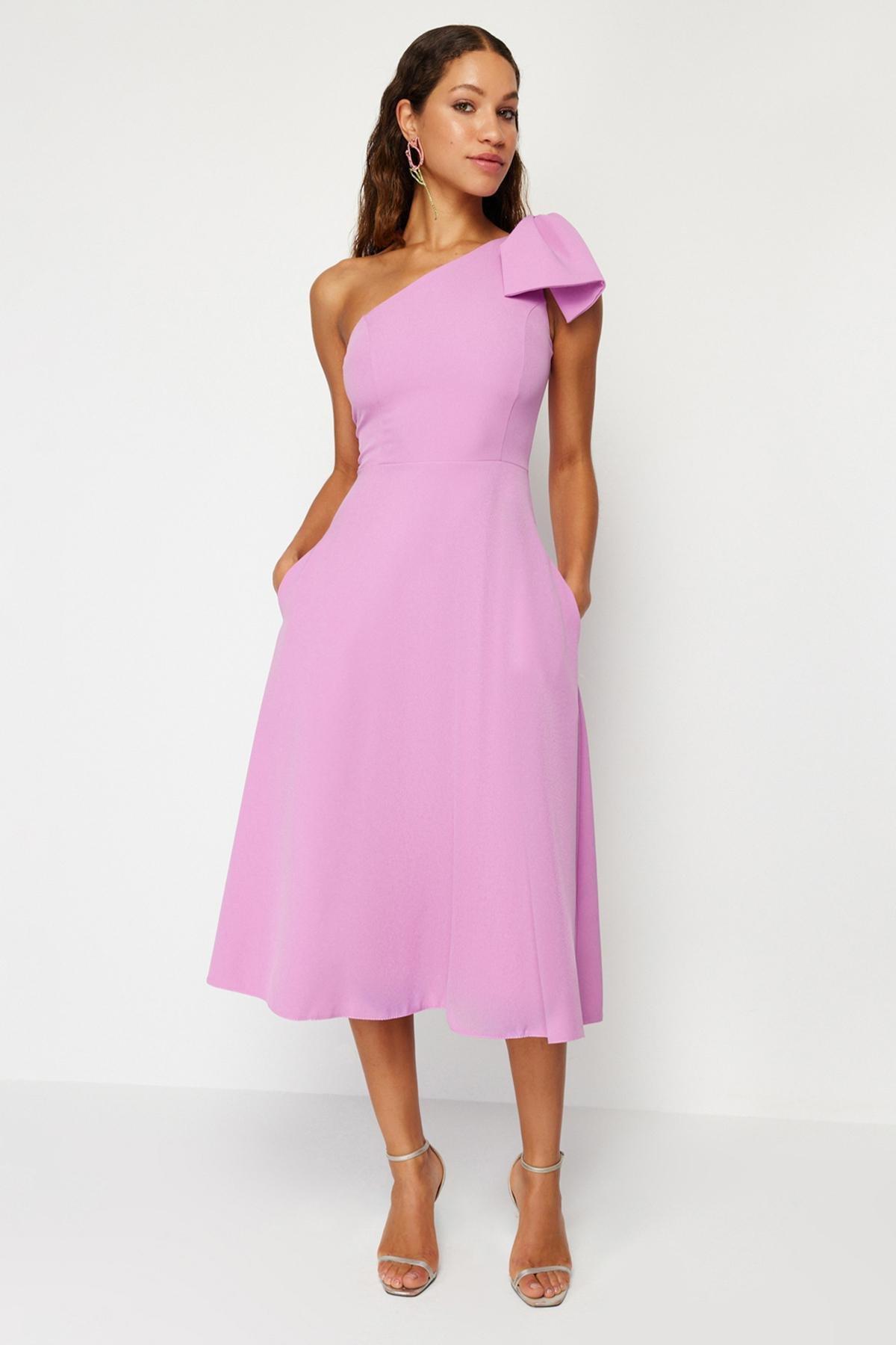 Pink Detailed Occasionwear Dress, , large image number 2